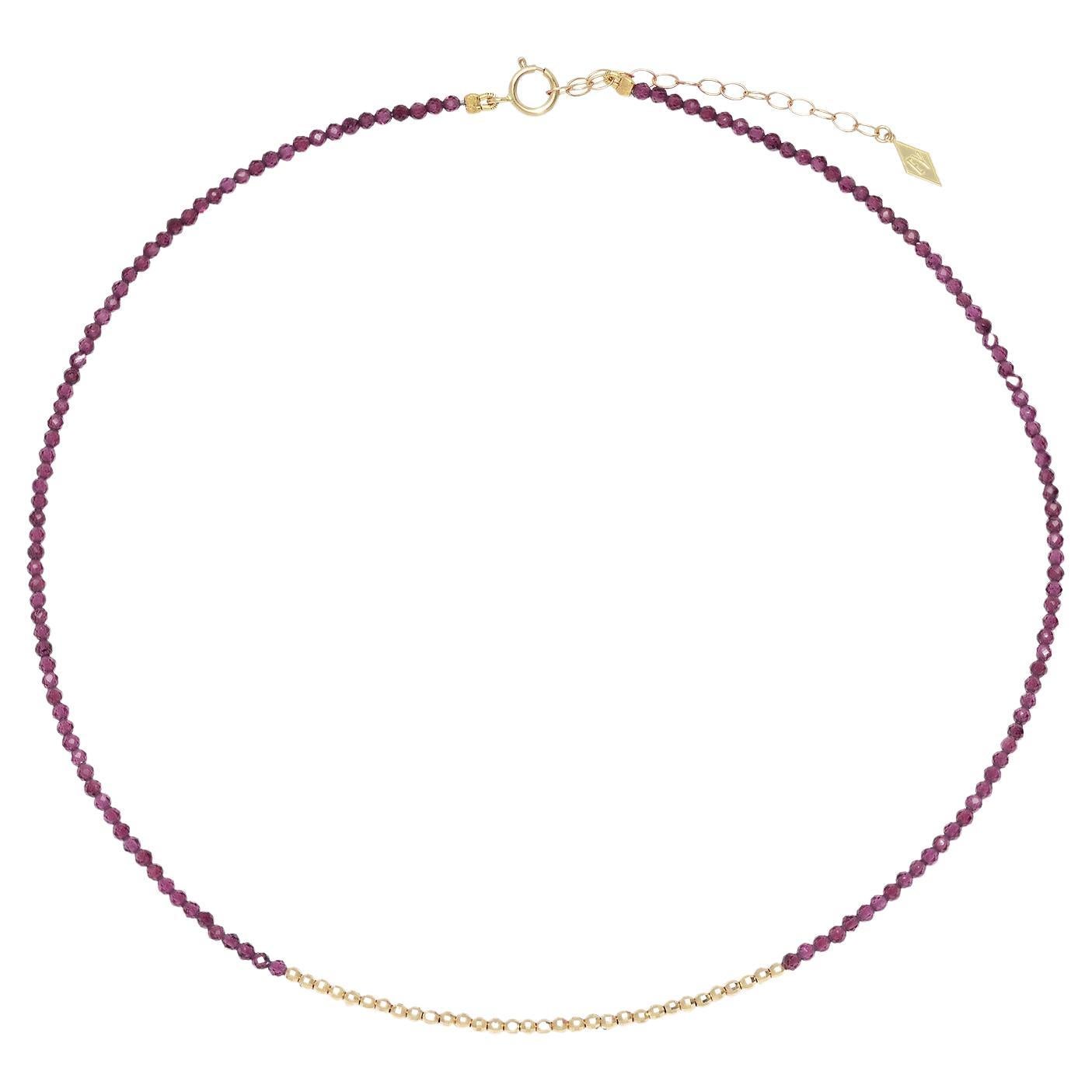 The "Glimmer Choker" with Yellow Gold and Garnet For Sale