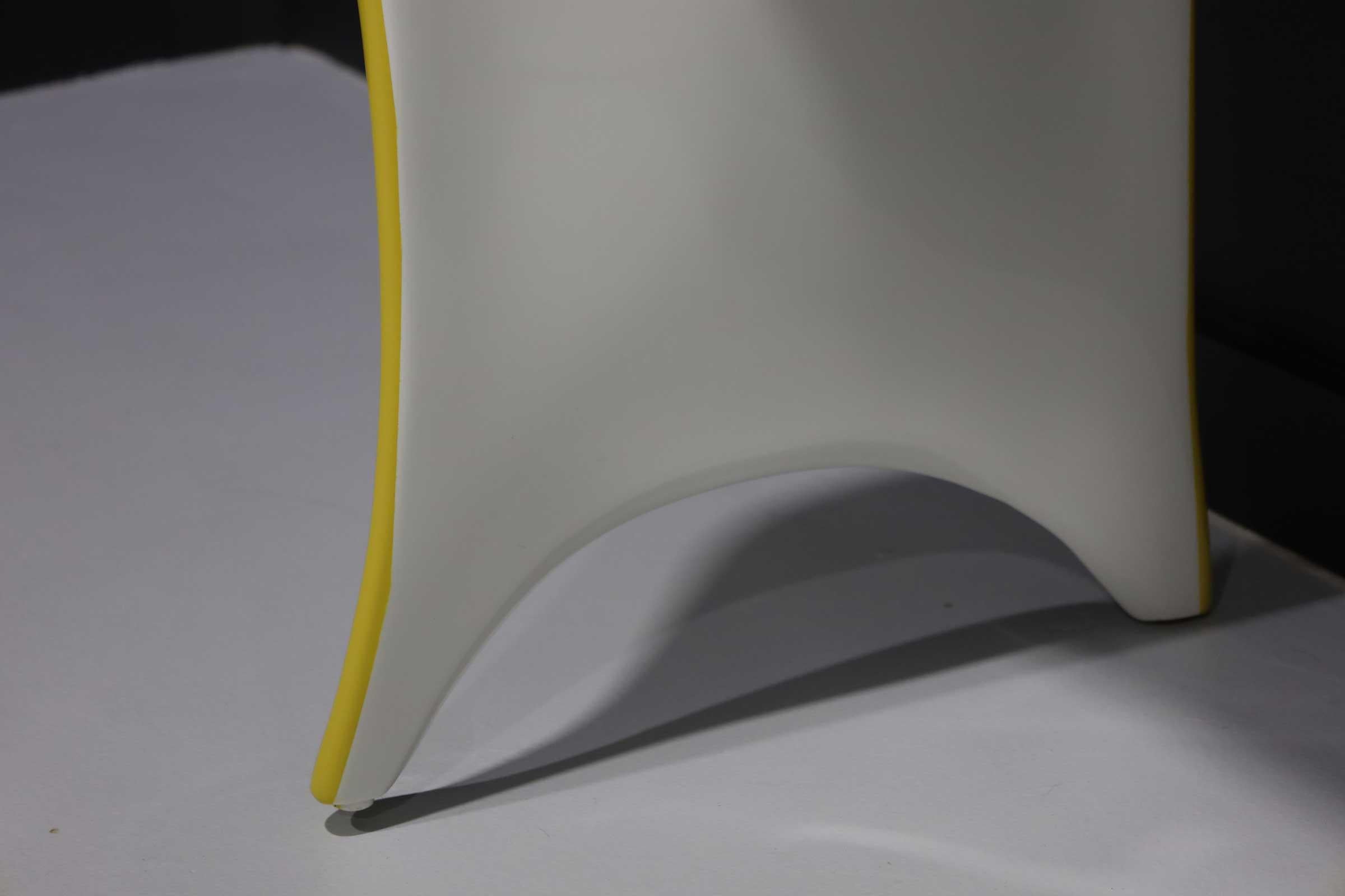Goddess Console by Bruce Berman, 1985, in Yellow and White Lacquer For Sale 1