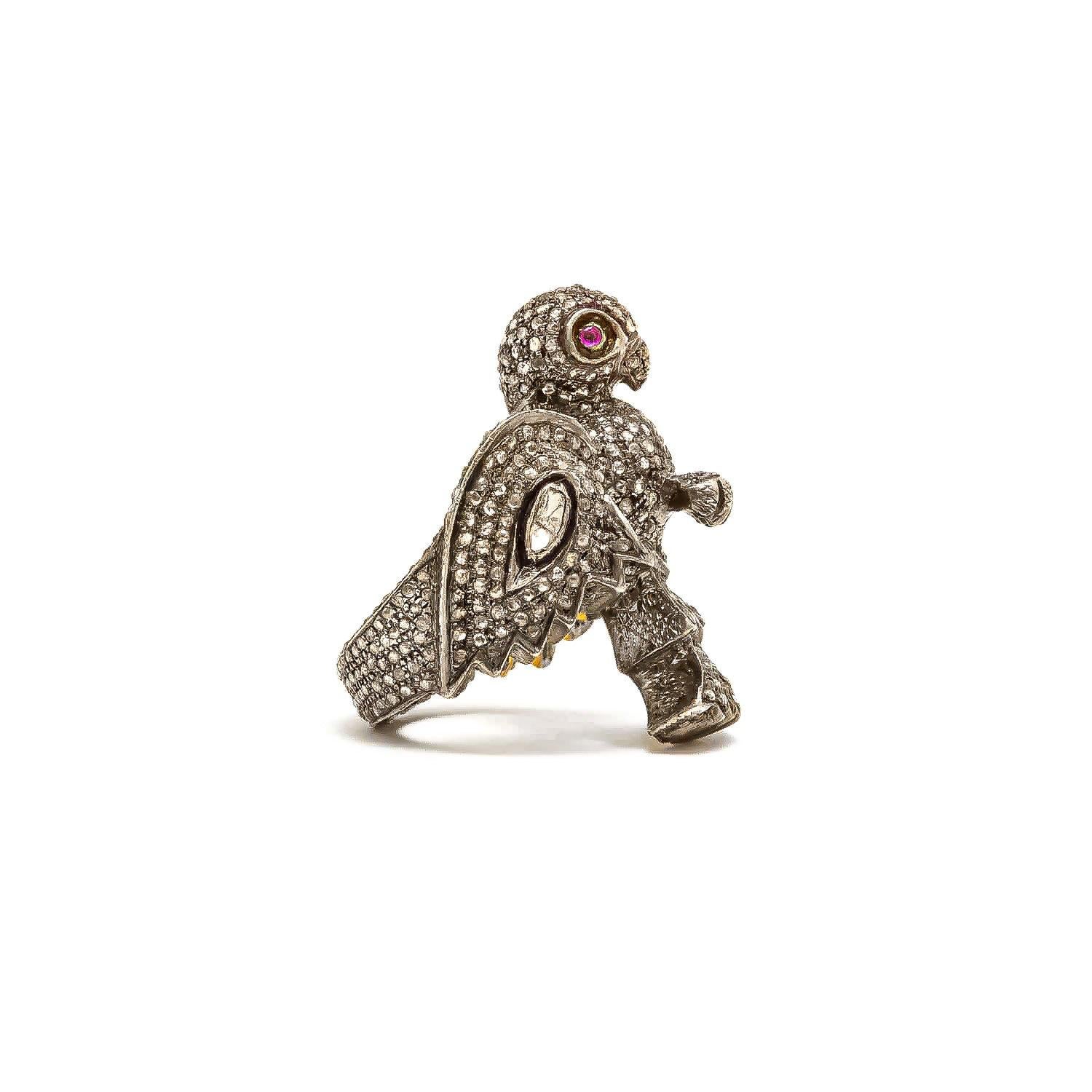 Contemporary Goddess Laxmi Statement Ring For Sale