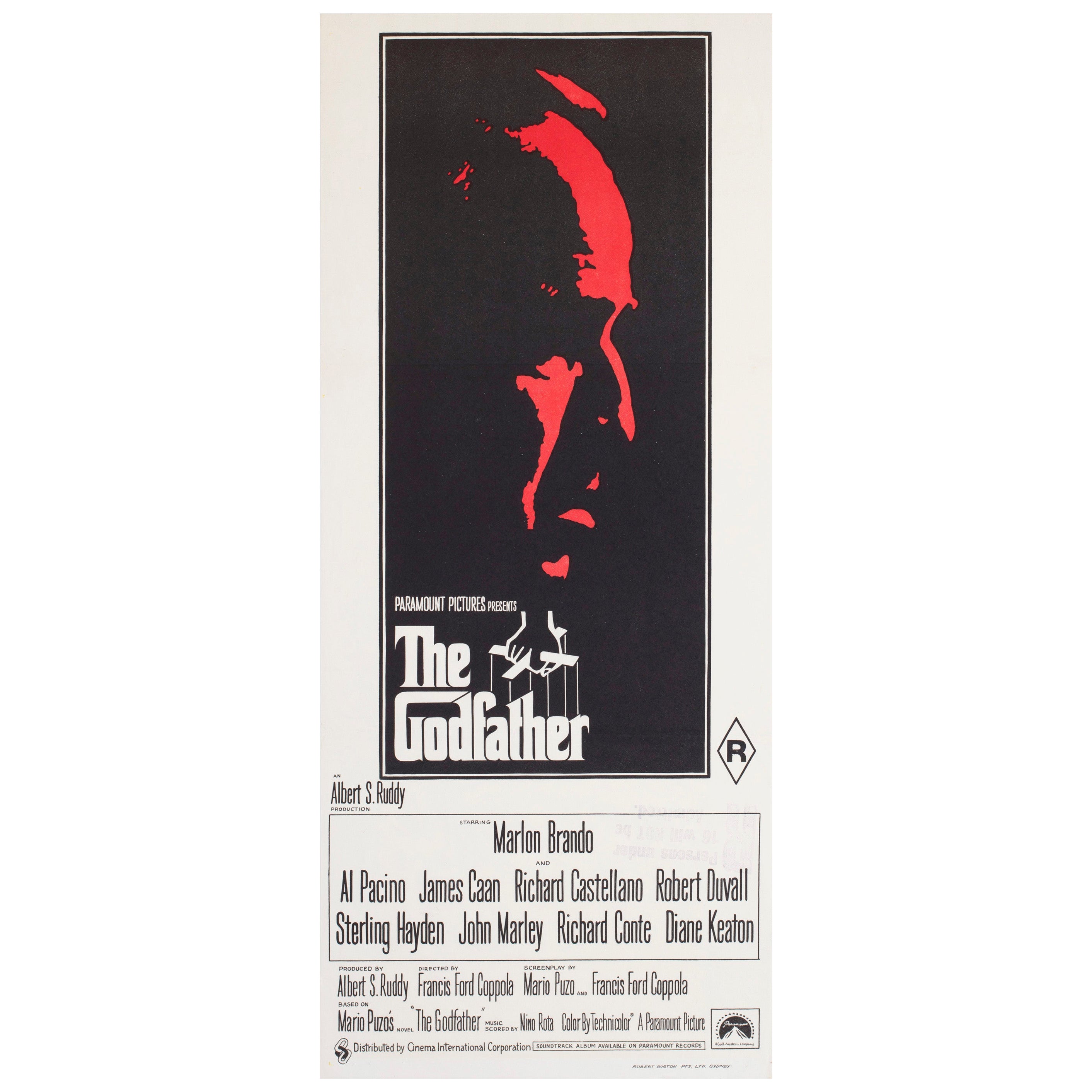 The Godfather 1972 Australian Daybill Film Poster Fujita For Sale
