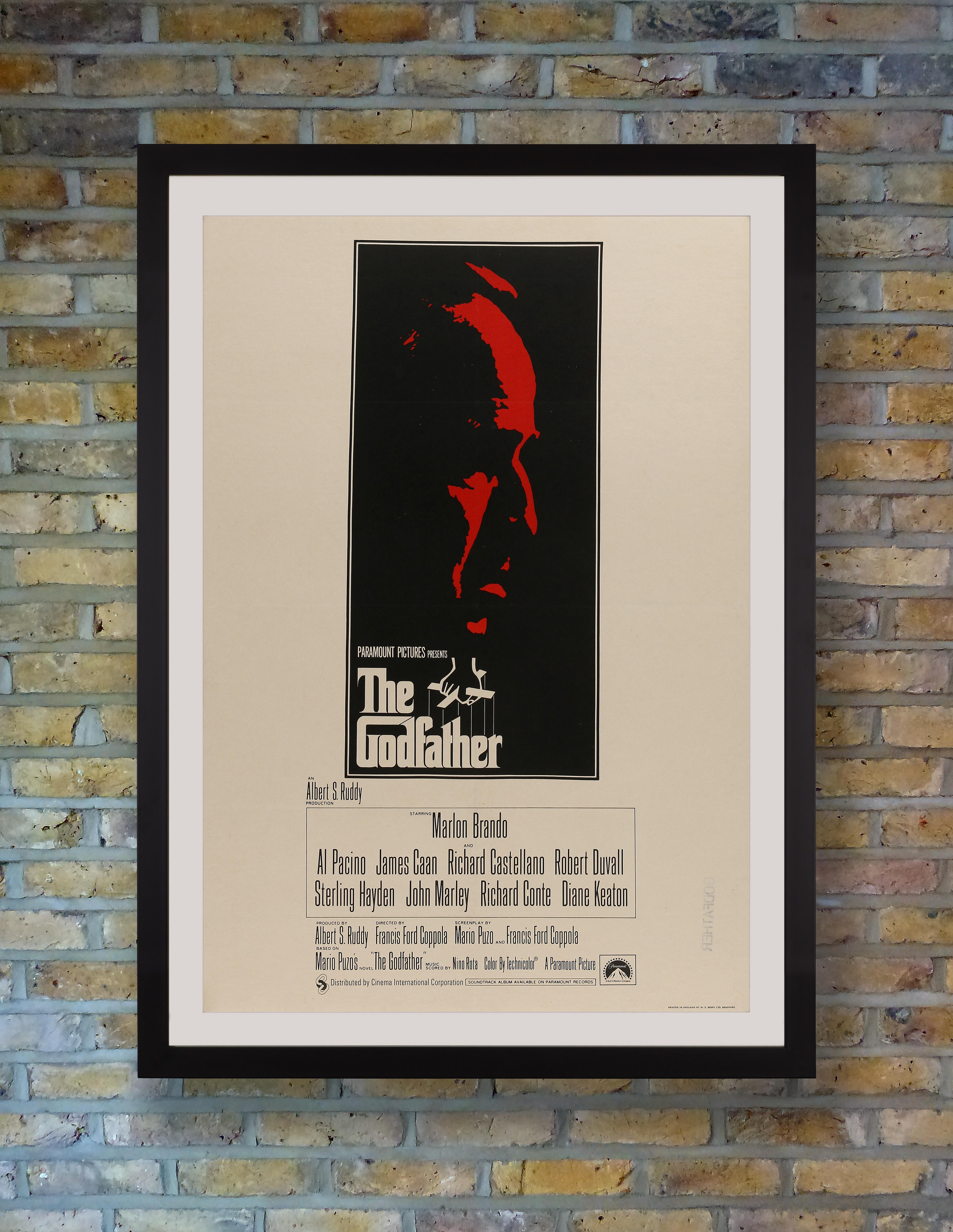 British One Sheet
Backed on linen
Art by S. Neil Fujita
Printed in England by W.E. Berry Ltd. Bradford

Widely celebrated as one of the best and most influential movies of all time, Francis Ford Coppola's 1972 mafia masterpiece 'The Godfather,'