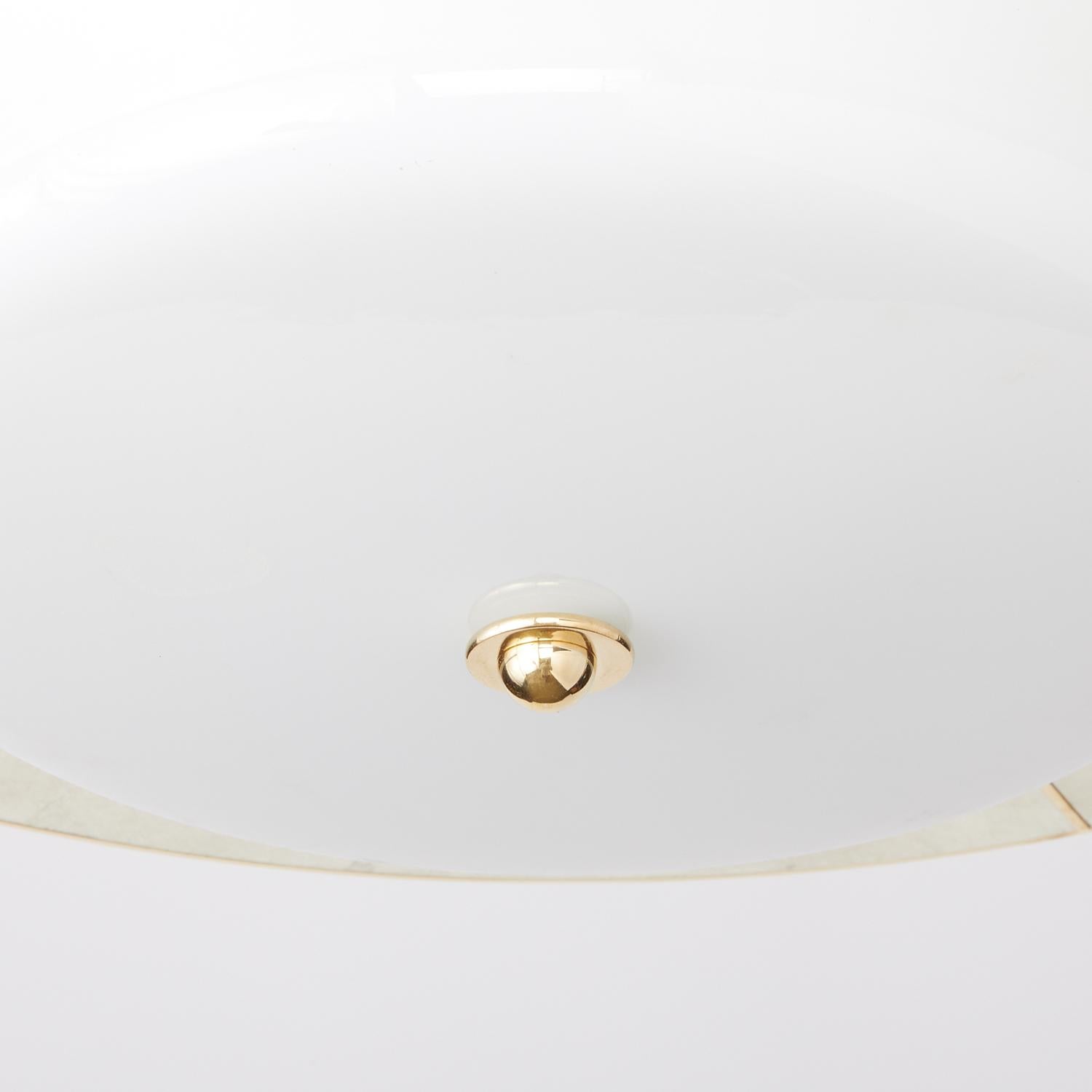 Américain The White Gold Leaf Deco Flush Mount by David Duncan:: New:: with Gold Leaf Frame (en anglais) en vente