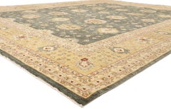 The Golden Anatolian Grove: A Pakistani Oushak Masterpiece of Botanical Harmony