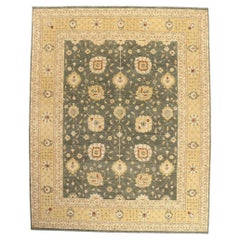 The Golden Anatolian Grove: A Pakistani Oushak Masterpiece of Botanical Harmony