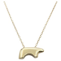 The Golden Bear Enclosed Mama Bear 24" Pendant Necklace in 14 Karat Yellow Gold