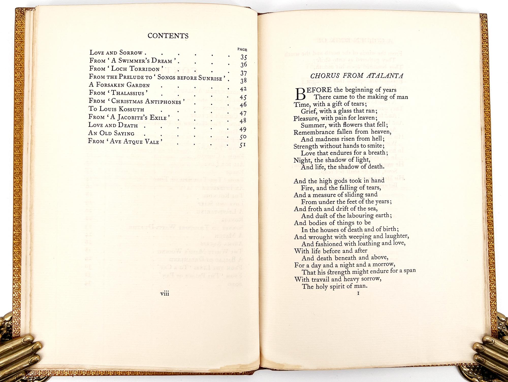 20th Century The Golden Book of Swinburne's Lyrics For Sale