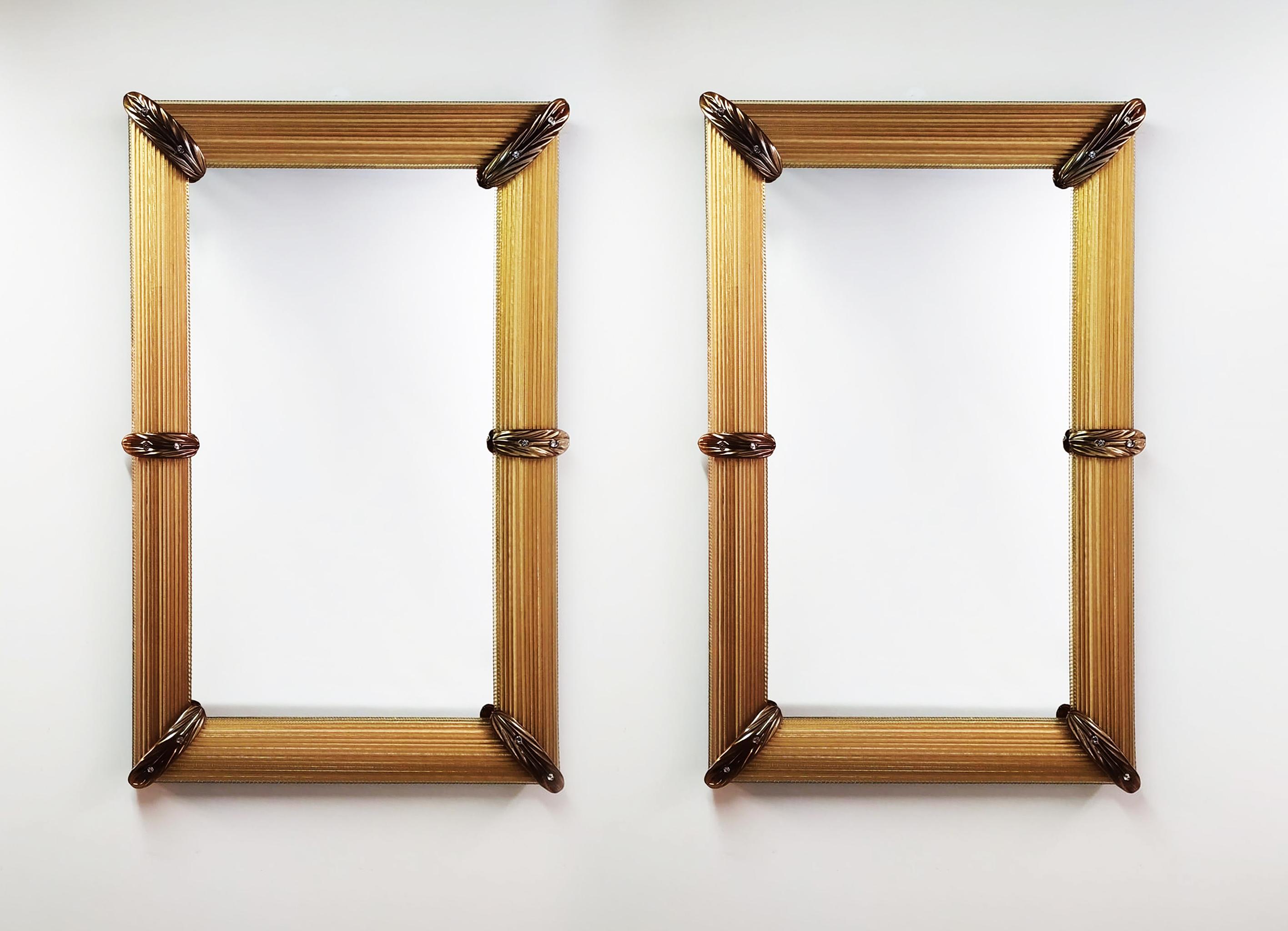 The Golden Hour, Contemporary Luxury Murano Glass Mirror by Fratelli Tosi Murano For Sale 8