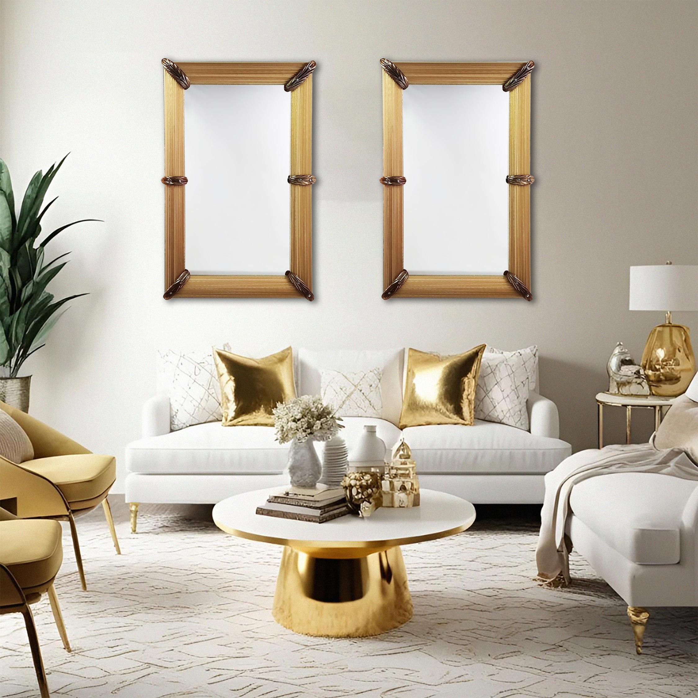 The Golden Hour, Contemporary Luxury Murano Glass Mirror by Fratelli Tosi Murano For Sale 2