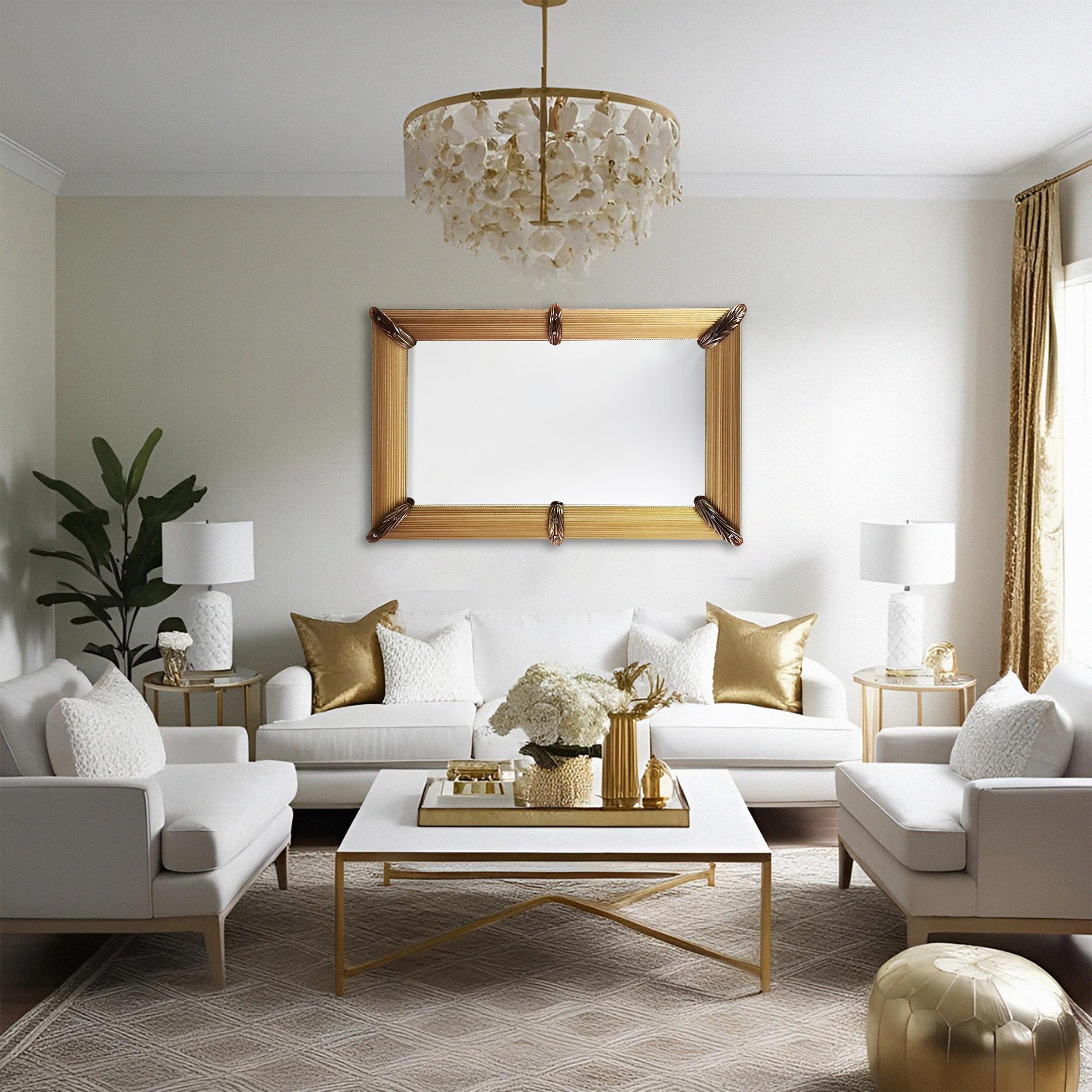 The Golden Hour, Contemporary Luxury Murano Glass Mirror by Fratelli Tosi Murano For Sale 3