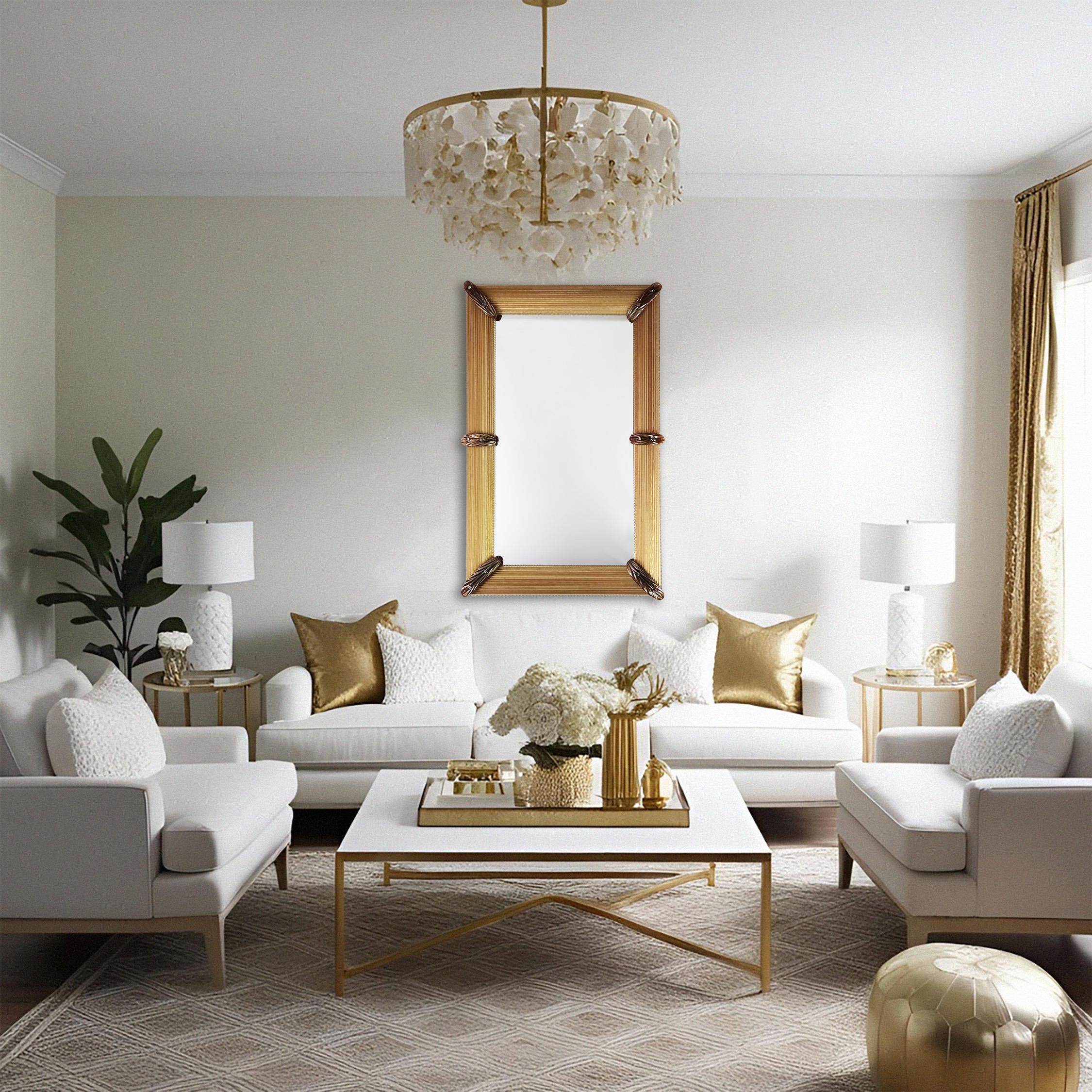 The Golden Hour, Contemporary Luxury Murano Glass Mirror by Fratelli Tosi Murano For Sale 4