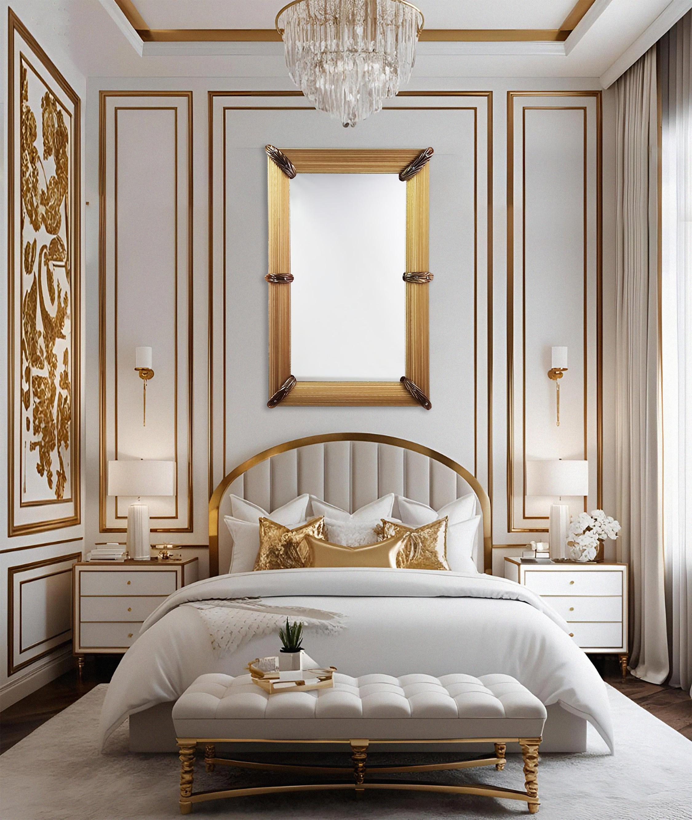 The Golden Hour, Contemporary Luxury Murano Glass Mirror by Fratelli Tosi Murano For Sale 5
