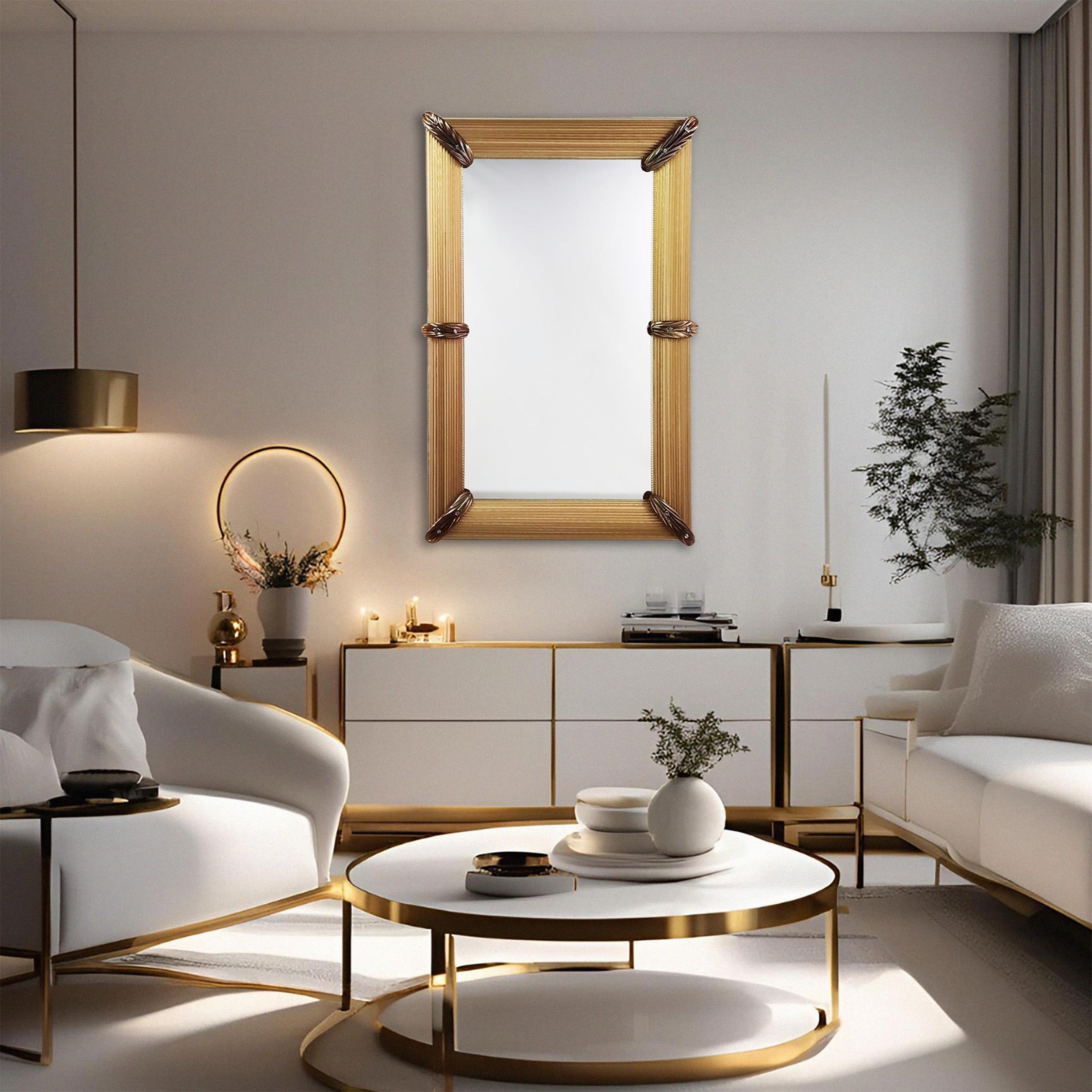 The Golden Hour, Contemporary Luxury Murano Glass Mirror by Fratelli Tosi Murano For Sale 6