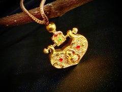 The Golden Lock Brings Blessings Necklace in 24 Karat Yellow Gold