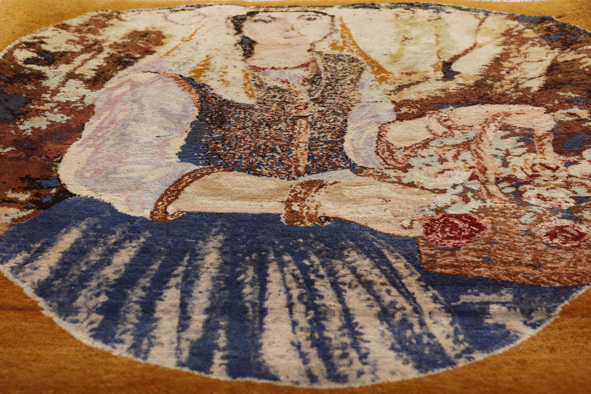 La Musa del Frutteto d'Oro: Capolavoro pittorico persiano di Tabriz dalla grazia senza tempo In condizioni buone in vendita a Dallas, TX