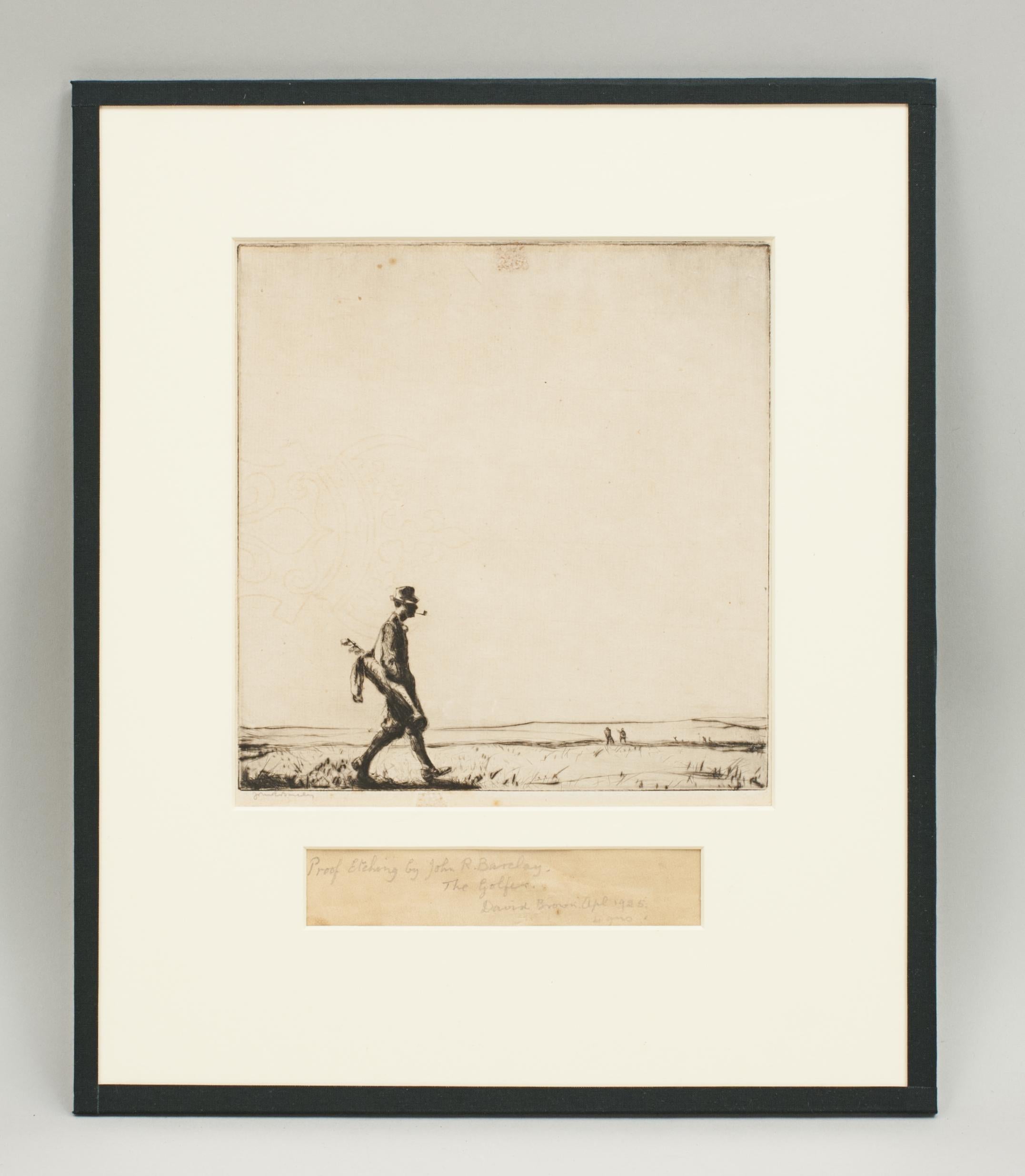 Sporting Art The Golfer, Etching by Barclay