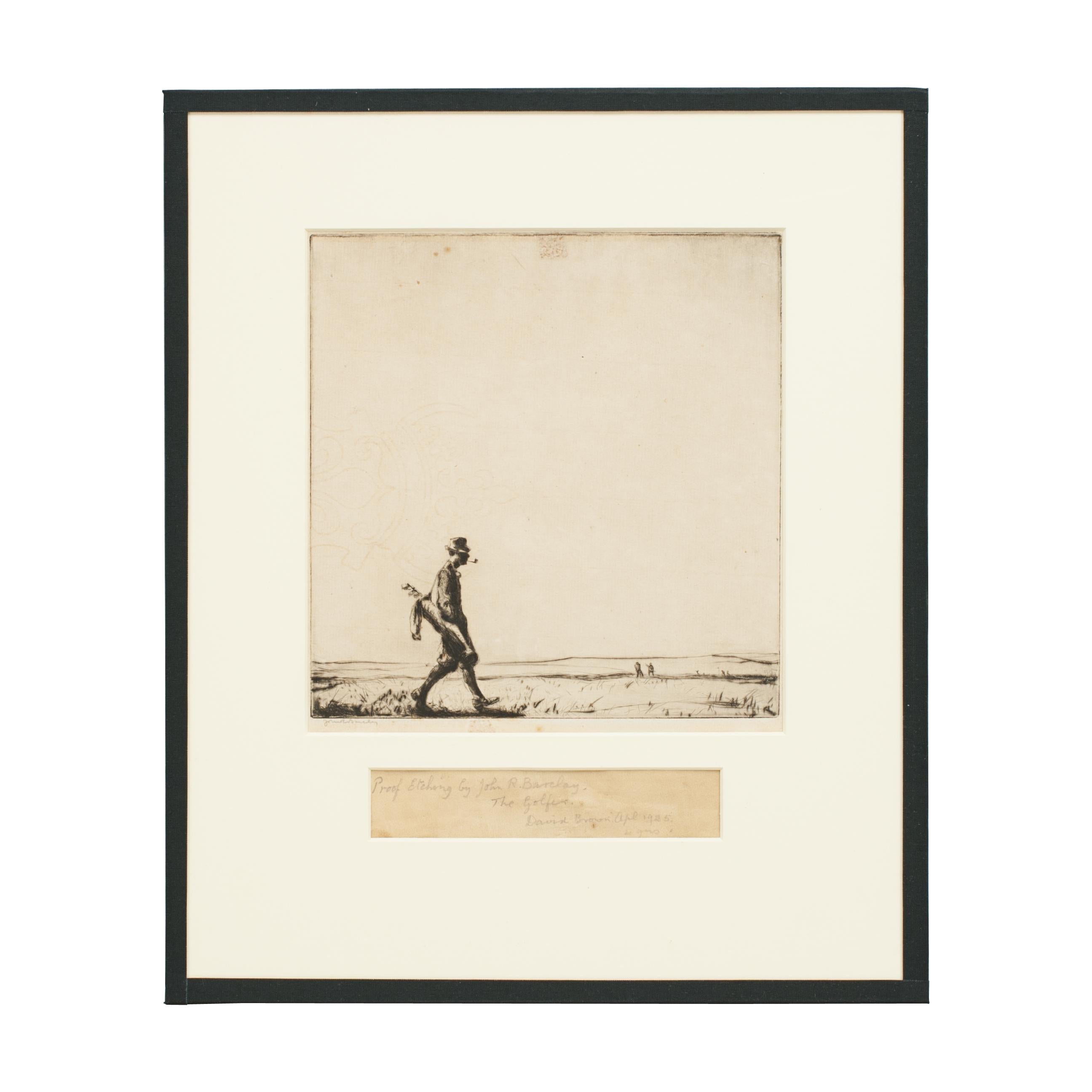 The Golfer, Etching by Barclay