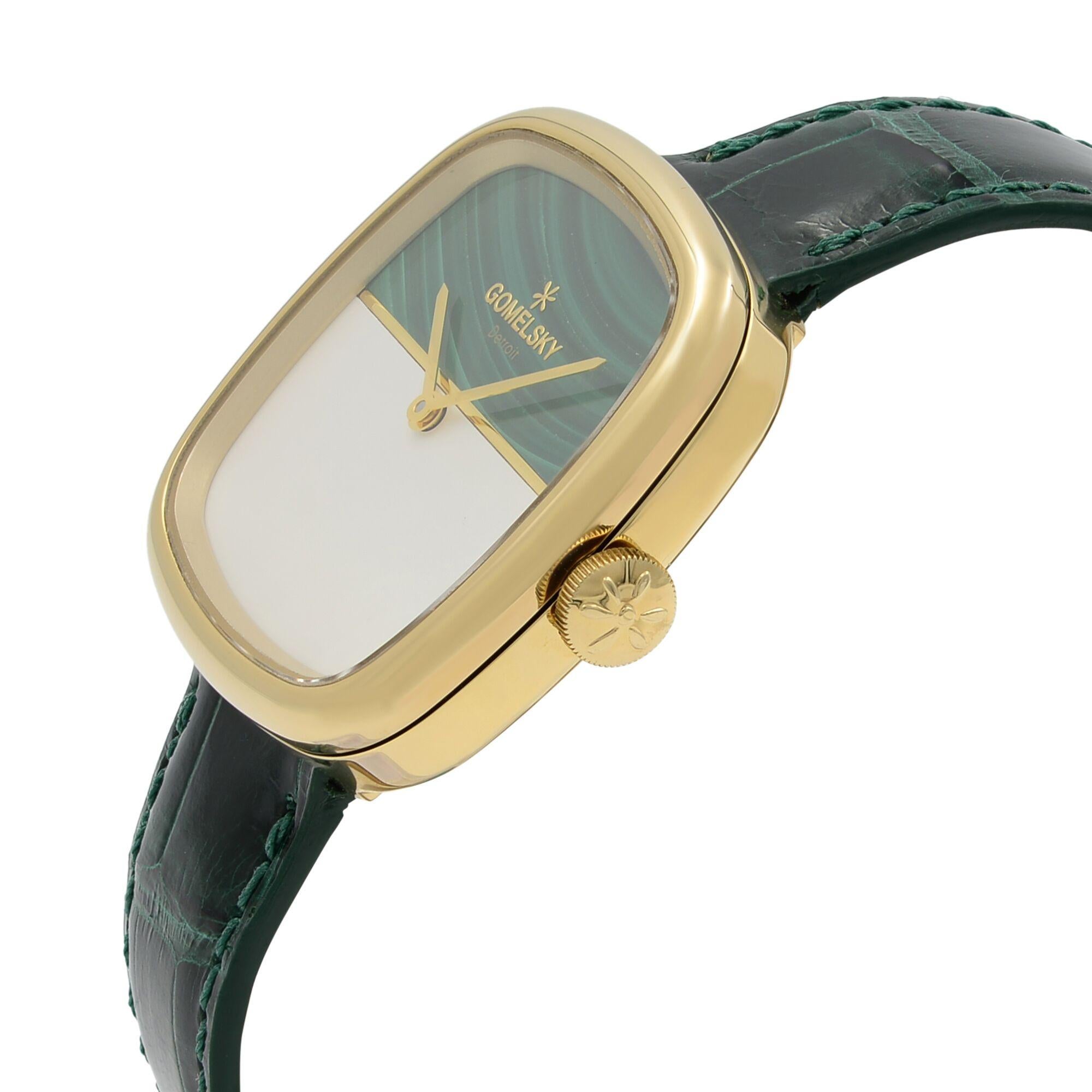 The Gomelsky 'Eppie' Malachite MOP Dial Quartz Ladies Watch G0120083082 In New Condition In New York, NY
