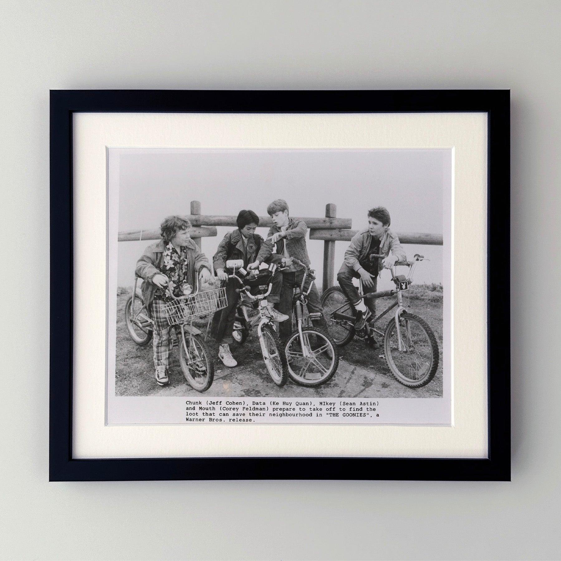 Original 8x10 inches Publicity Film Still for The Goonies (1985) starring Sean Astin, Josh Brolin and Jeff Cohen and directed by Richard Donner.

Publicity (film/production) stills were created to help studios promote their new films. The stills