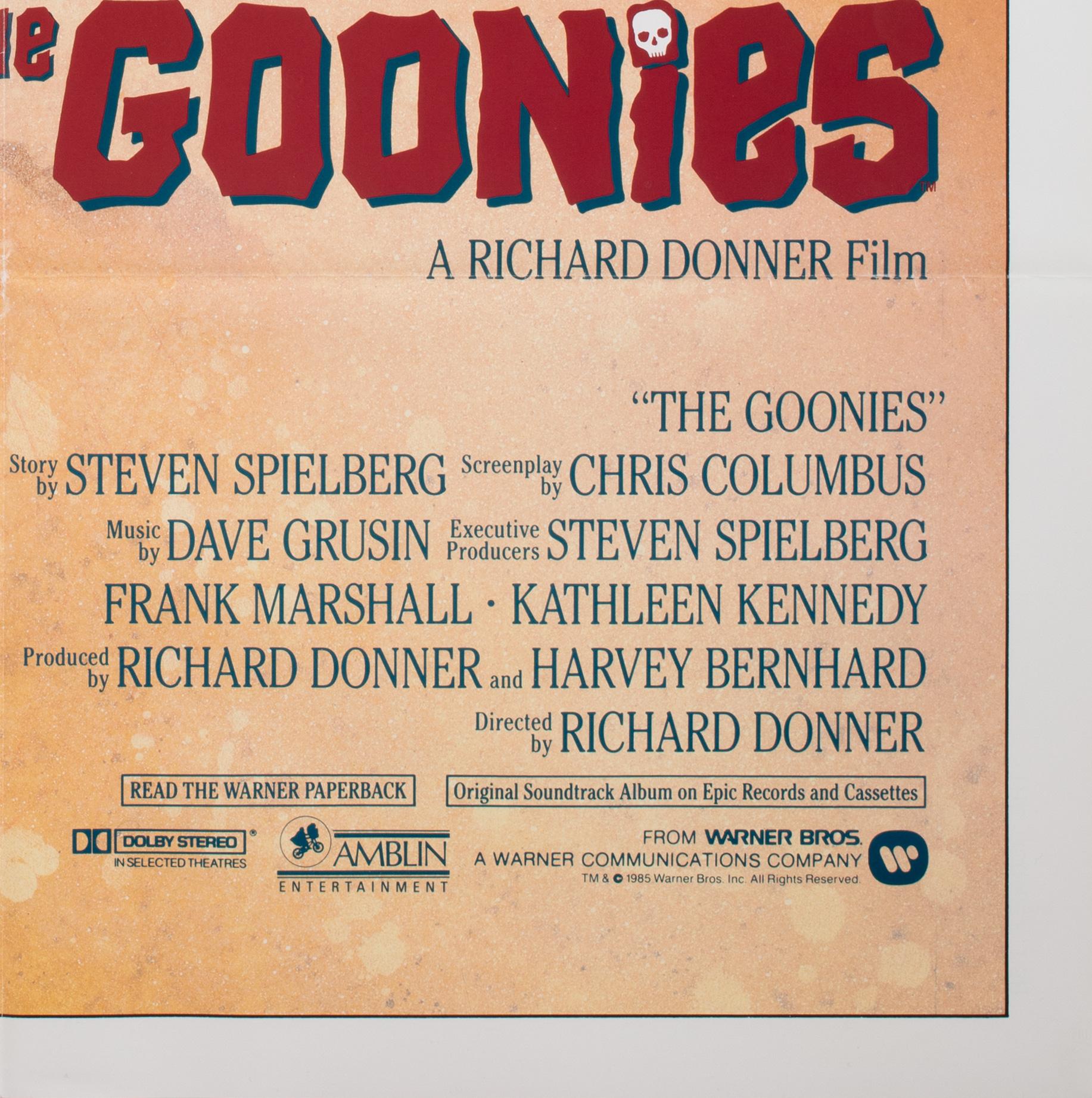 The Goonies 1985 US 1 Sheet Film Movie Poster, DREW STRUZAN For Sale 2