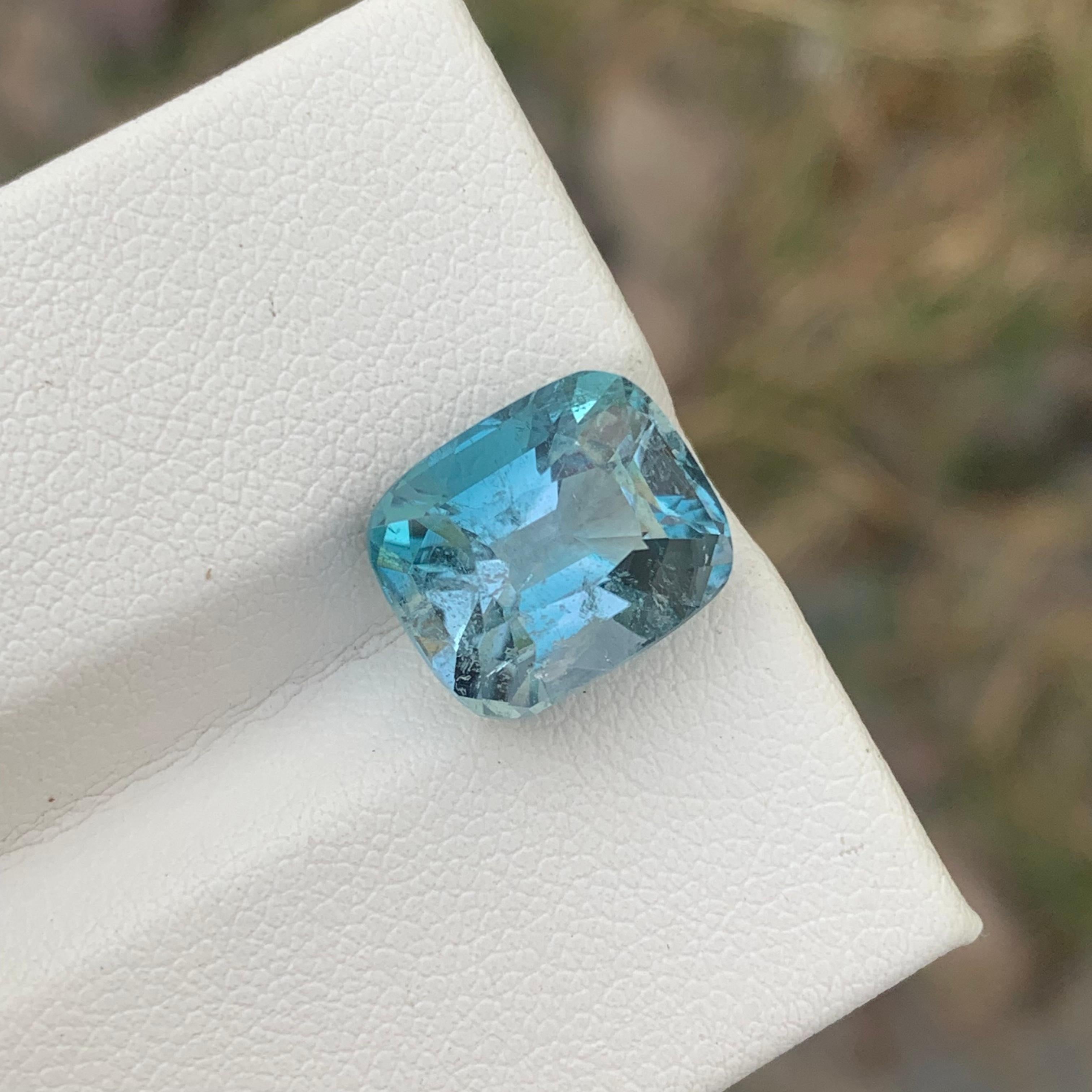 Cushion Cut The Gorgeous Color Loose Natural Blue Bicolor Tourmaline Gemstone 7.50 Carats  For Sale