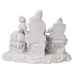 ''The gossip'' Classic Glazed Porcelain group Germany 1920s