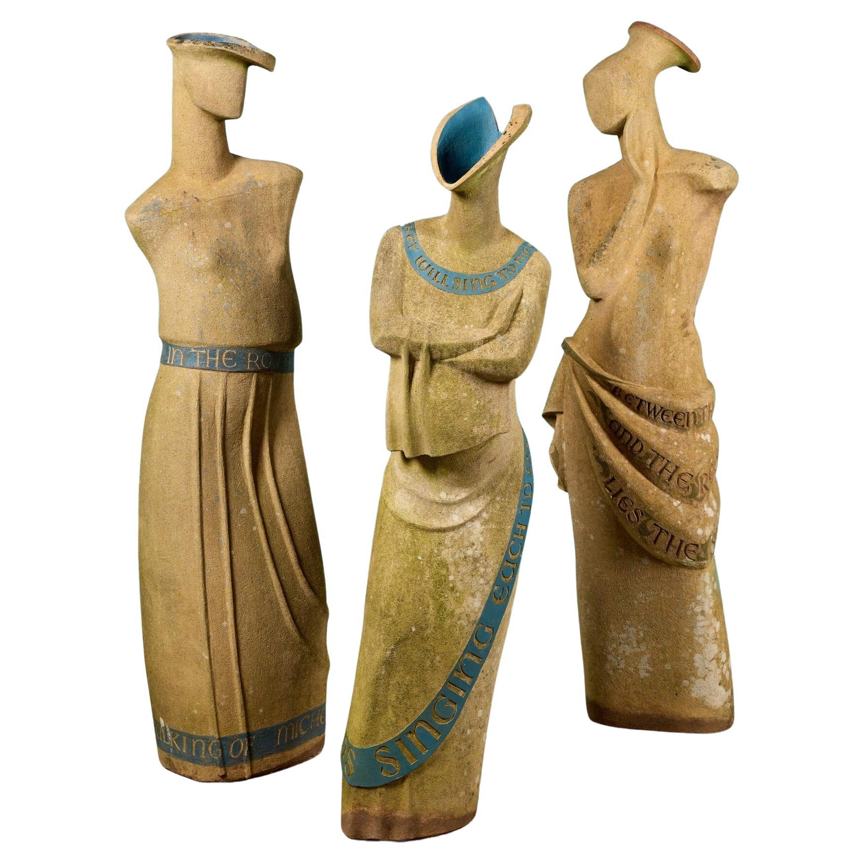 ‘The Gossips’ Set of 3 Life-size Figurative Statues For Sale