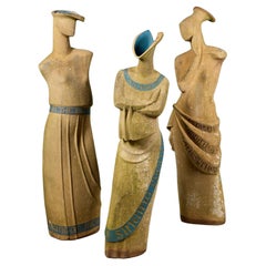 Vintage ‘The Gossips’ Set of 3 Life-size Figurative Statues