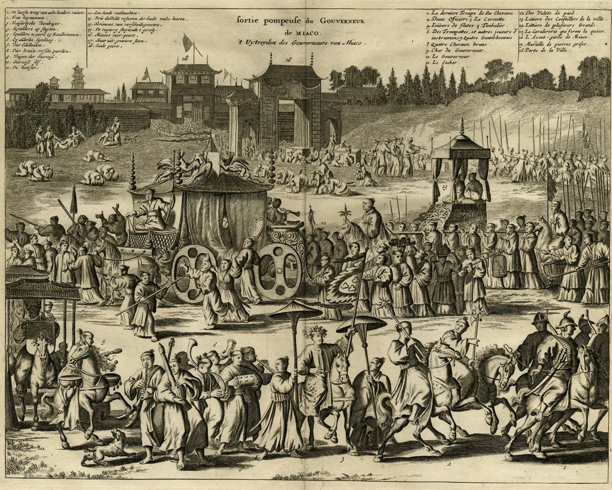 Governor of Miaco (Kyoto, Japan), Leaving the City in a Carriage, 1669