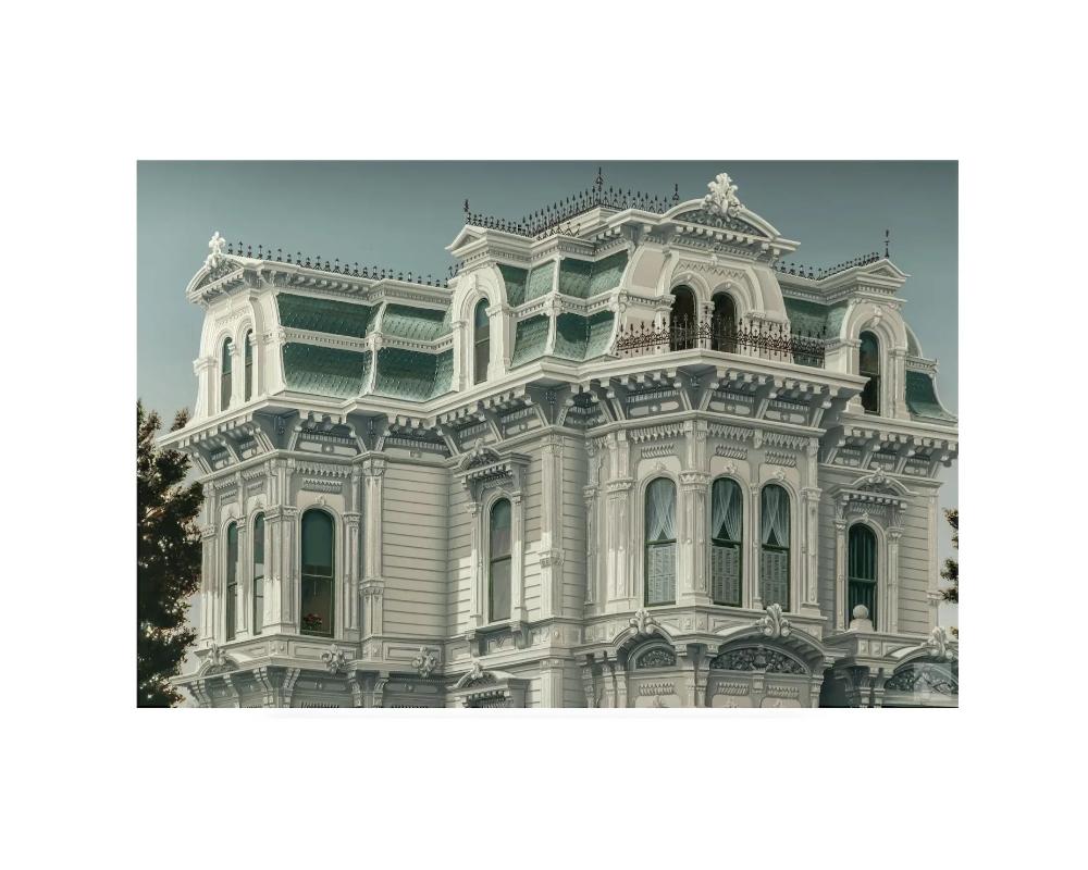 North American The Governor's Mansion in California Sacramento Acrylic on Canvas Painting, Doug For Sale