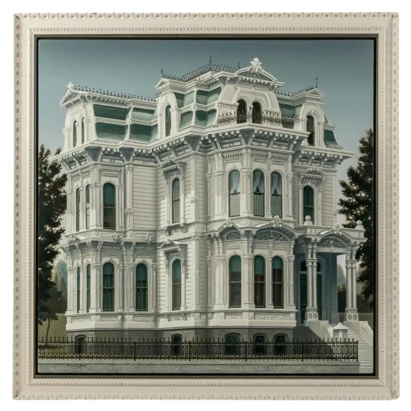 The Governor's Mansion in California Sacramento Acrylic on Canvas Painting, Doug For Sale