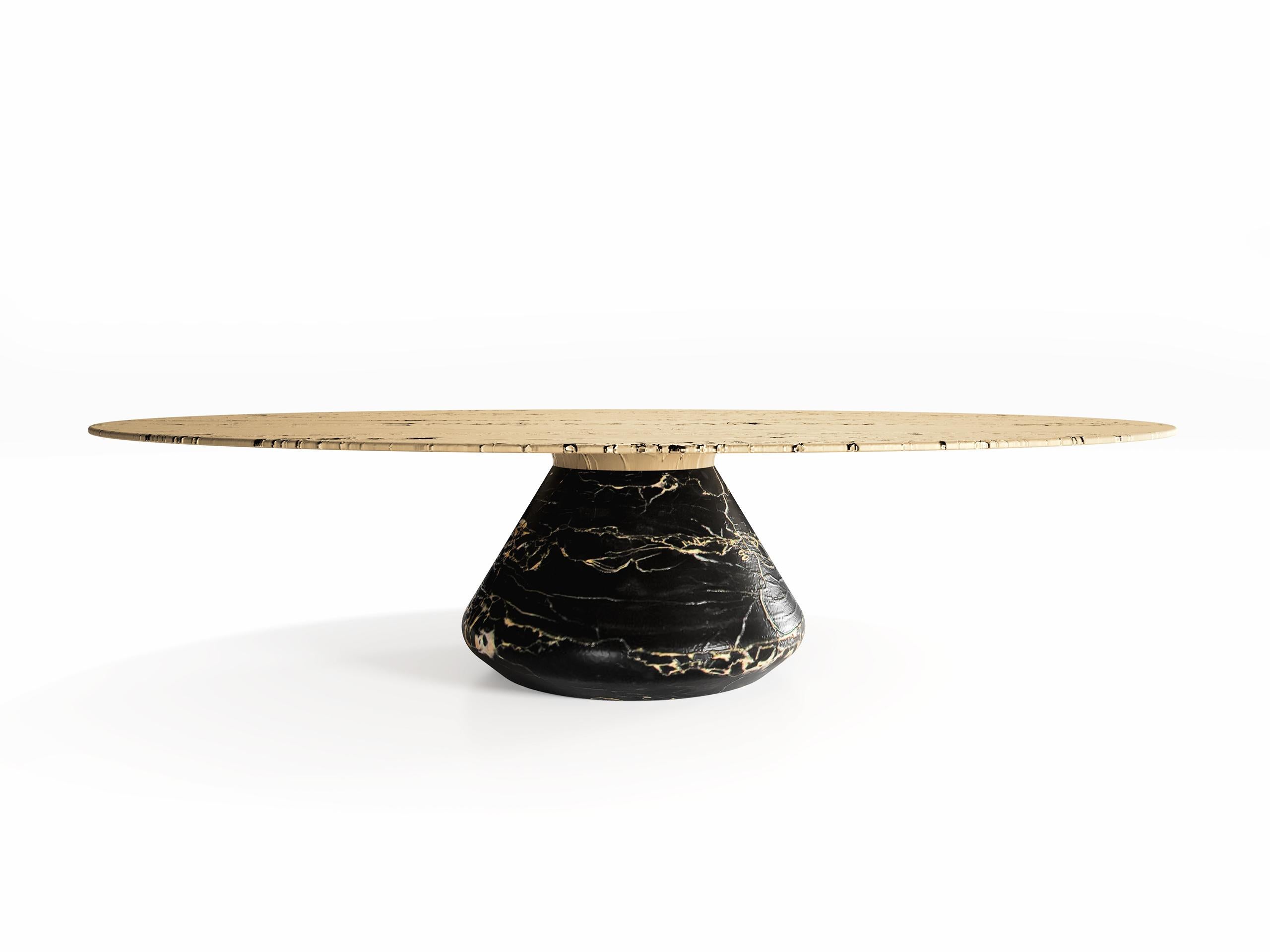 The grace Eclipse I coffee table, 1 of 1 by Grzegorz Majka
Edition 1 of 1
Dimensions: 54 x 48 x 14 in
Materials: Nero Portoro marble base. Solid casted brass top. 


“Grace Eclipse” is the touch of stone. Going beyond stereotypical solutions