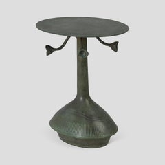 The Grace Table in Verdigris, Made in the UK by Sister - Sculptural and Elegant