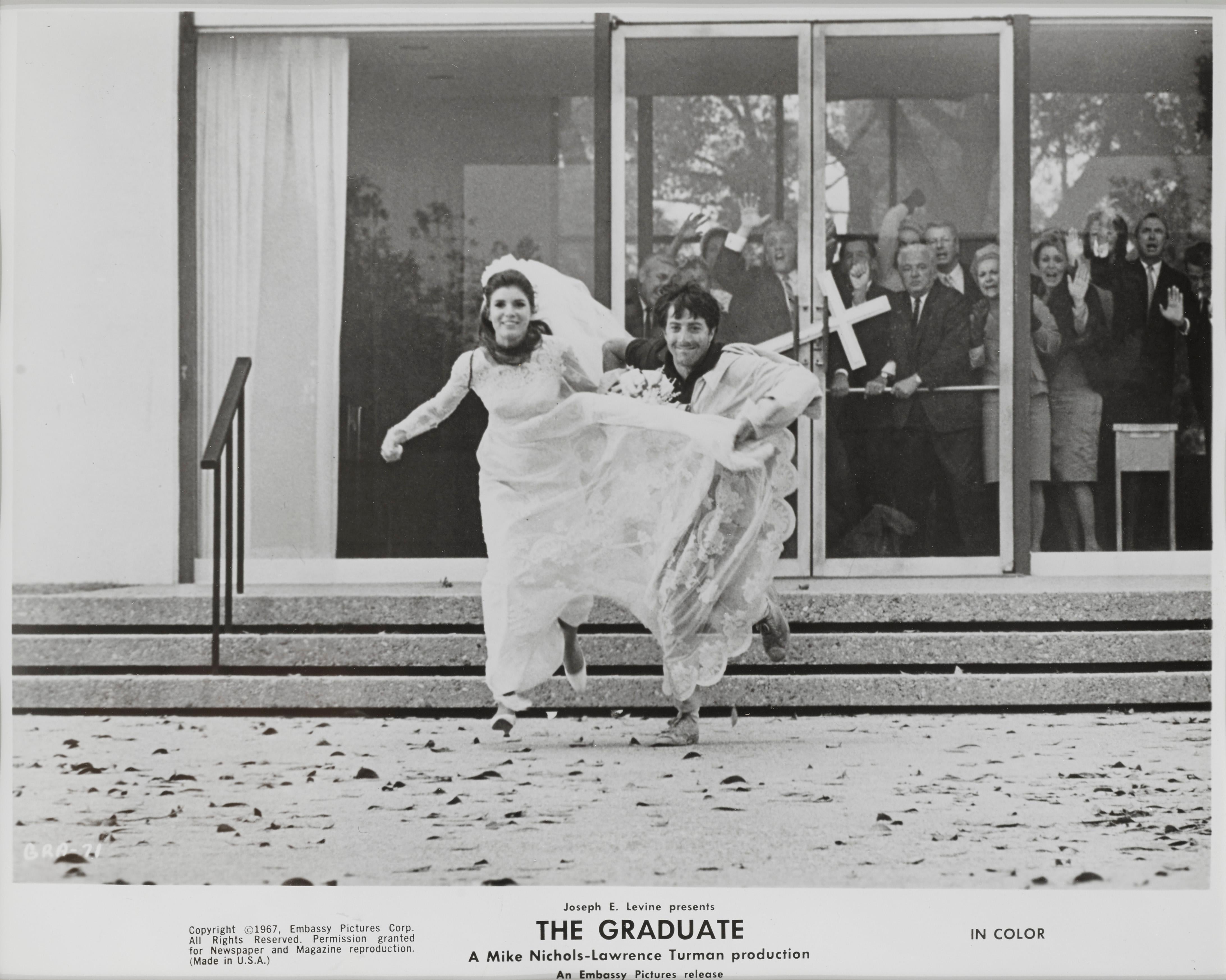 Original US framed production still for Dustin Hoffman, Anne Bancroft, Katherine Ross's 1967 classic drama directed by Mike Nichols. The size given is before framing the farmed size is 15 x 13 1/2 in. (38 x 34.3 cm) This piece conservation framed