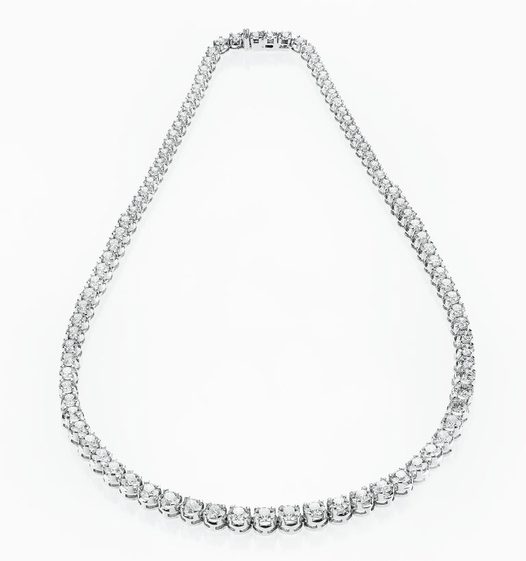 Graduated Rivière Diamond, Classic Single Strand Eternity Necklace