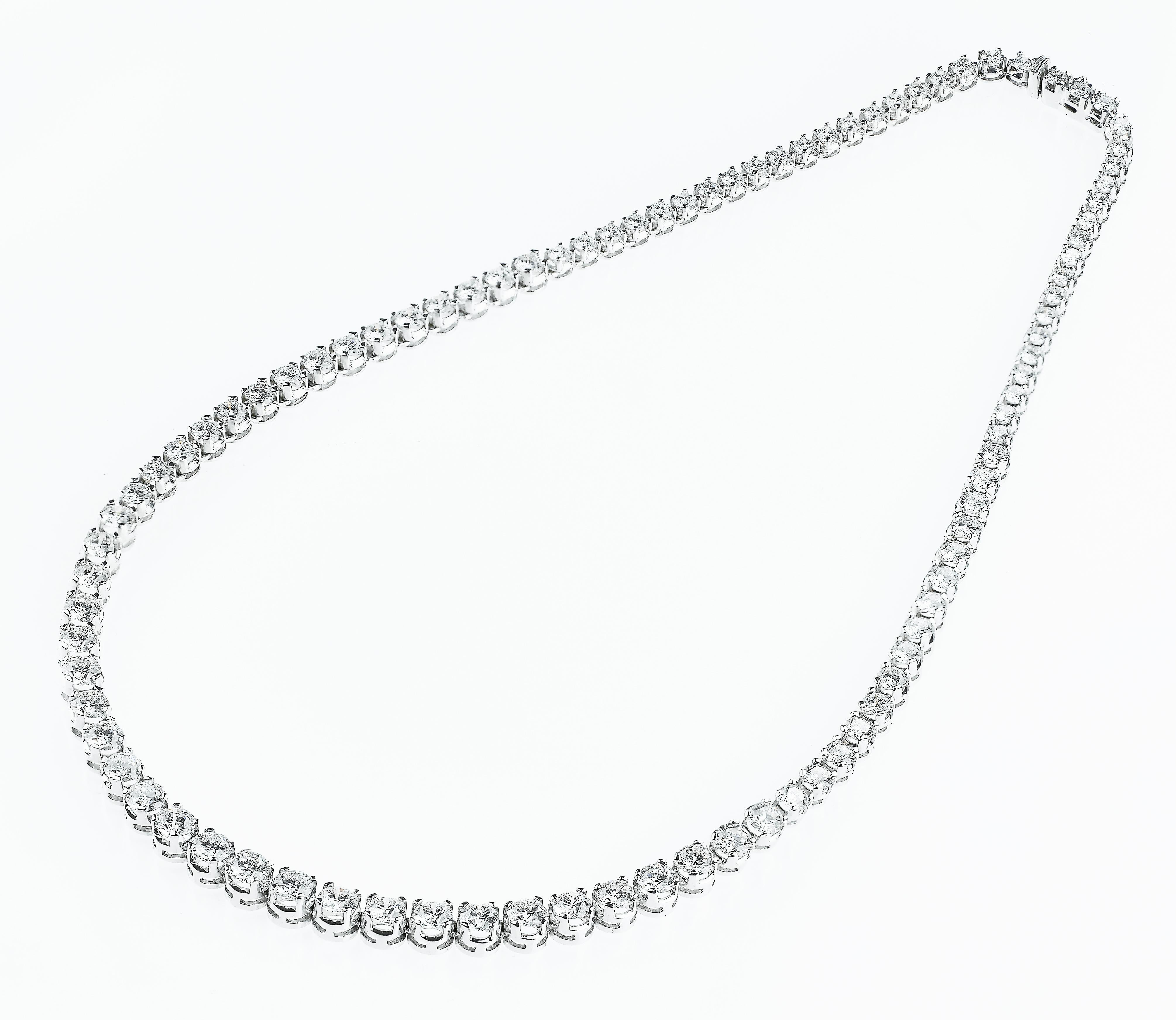 Modern Graduated Rivière Diamond, Classic Single Strand Eternity Necklace/Headpiece