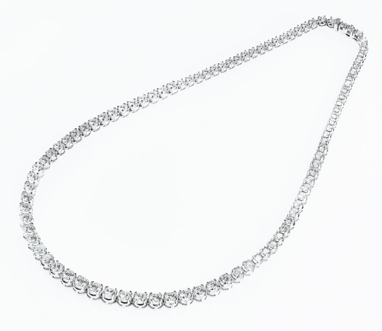 Graduated Rivière Diamond, Classic Single Strand Eternity Necklace