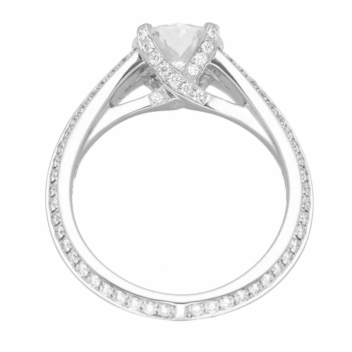 Taille ronde The GRAFF Legacy Diamond 1,00ct F-VS1-VG 124P Diamants latéraux 0,47ct Bague en platine en vente