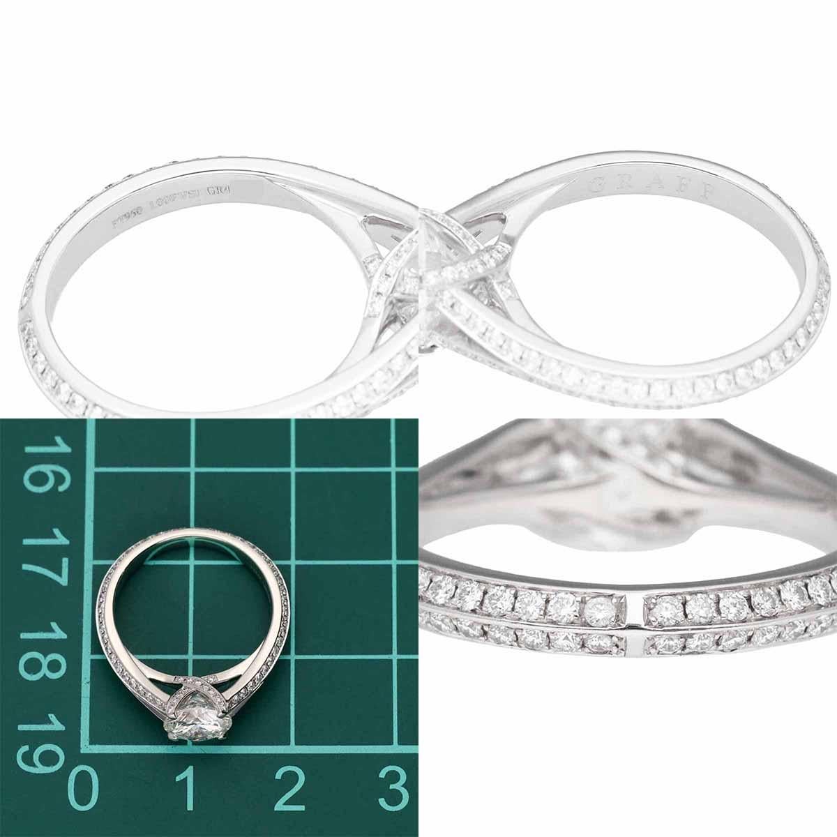The GRAFF Legacy Diamond 1,00ct F-VS1-VG 124P Diamants latéraux 0,47ct Bague en platine Pour femmes en vente