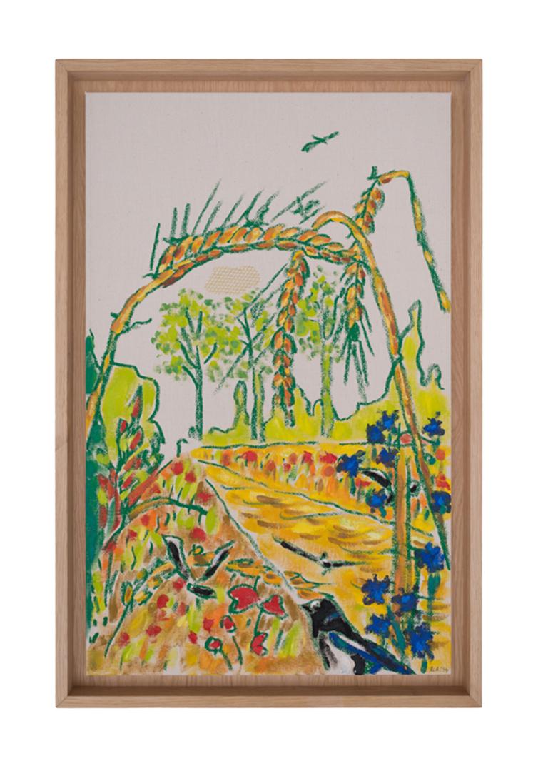 Modern Grainfield in Four Seasons 4 unique silkscreen prints For Sale