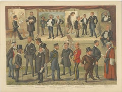 The Grand Vanity Fair Gathering — Rare 1890 Double Supplement Caricature Collage