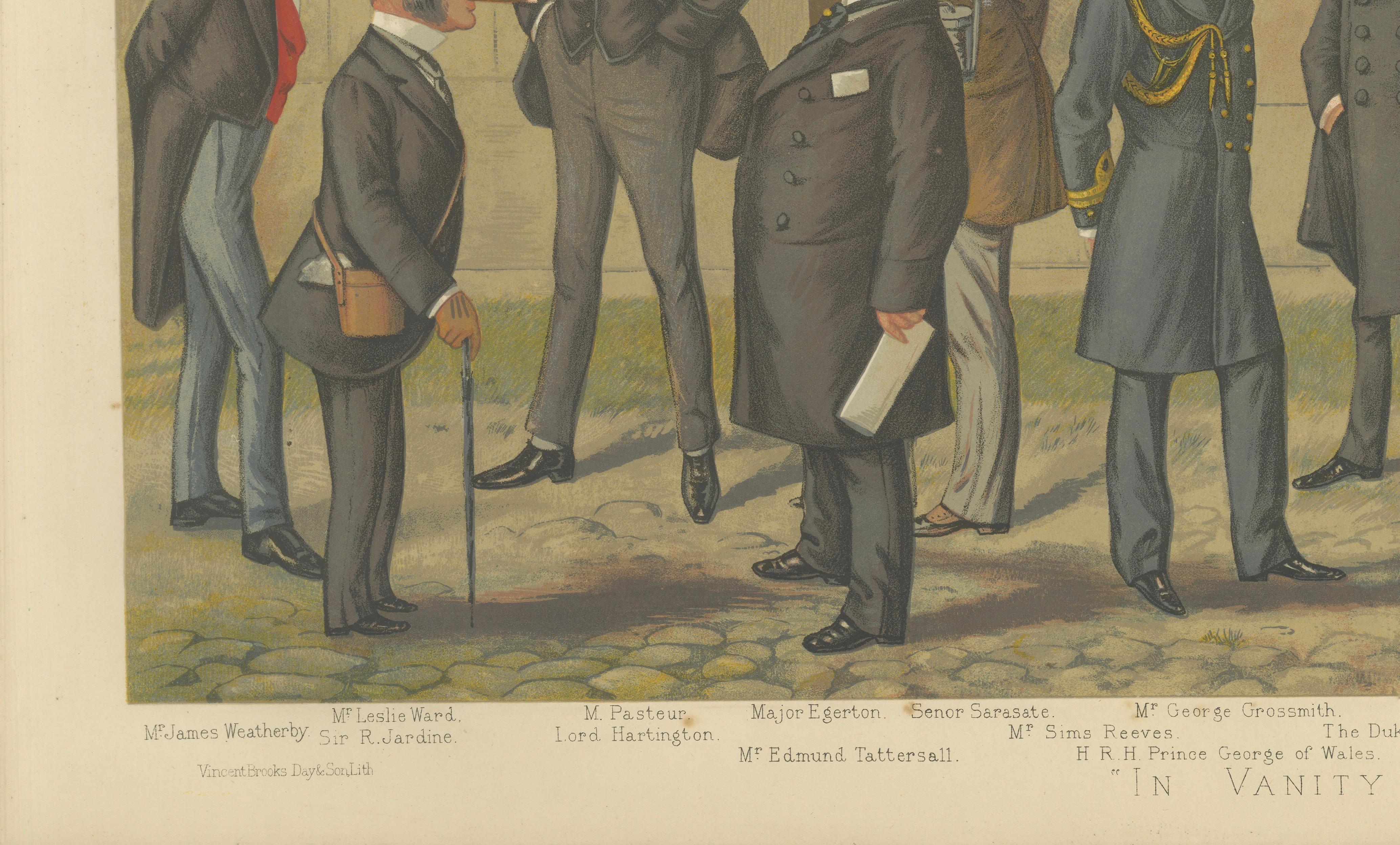 The Grand Vanity Fair Gathering — Rare 1890 Double Supplement Caricature Collage