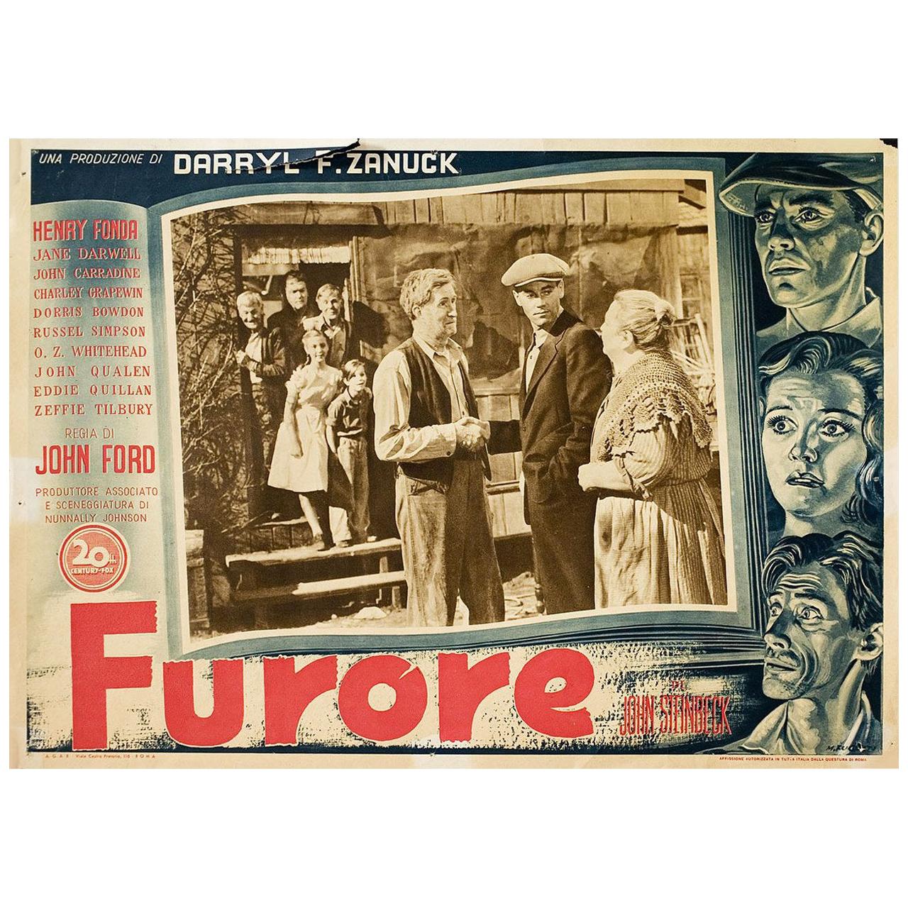 The Grapes of Wrath 1948 Italian Fotobusta Film Poster