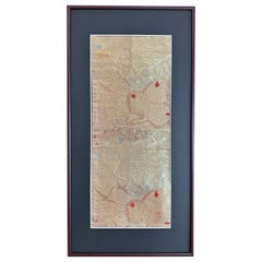 "The Grateful Crane" / Kimono Art, Textile Wall Art, Japanese Art