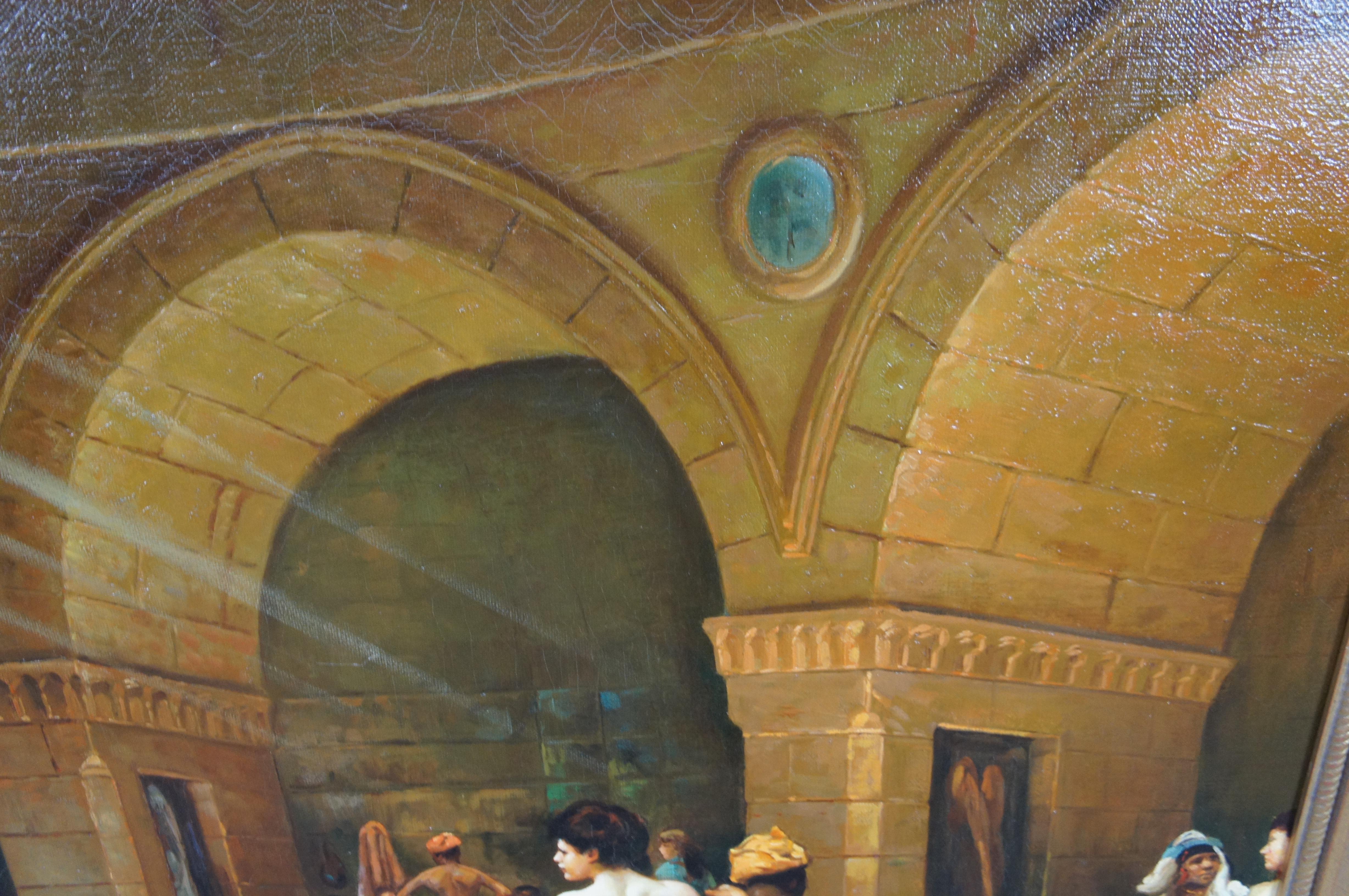 The Great Bath at Bursa After Jean Leon Gerome Nude Bush Pool Oil Painting 46