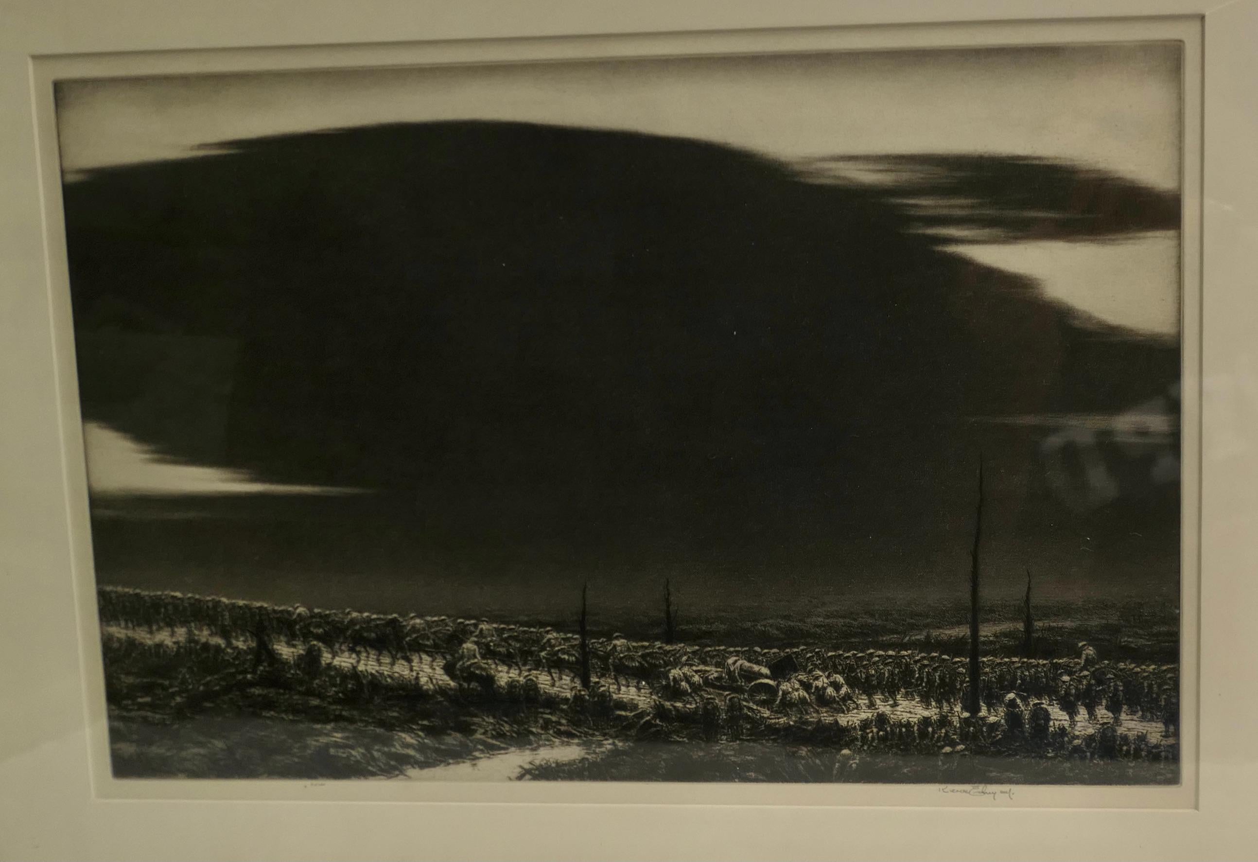 Canadian “The Great Black Cloud”, Original Etching by Kerr Eby For Sale