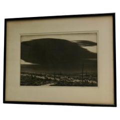 Vintage “The Great Black Cloud”, Original Etching by Kerr Eby