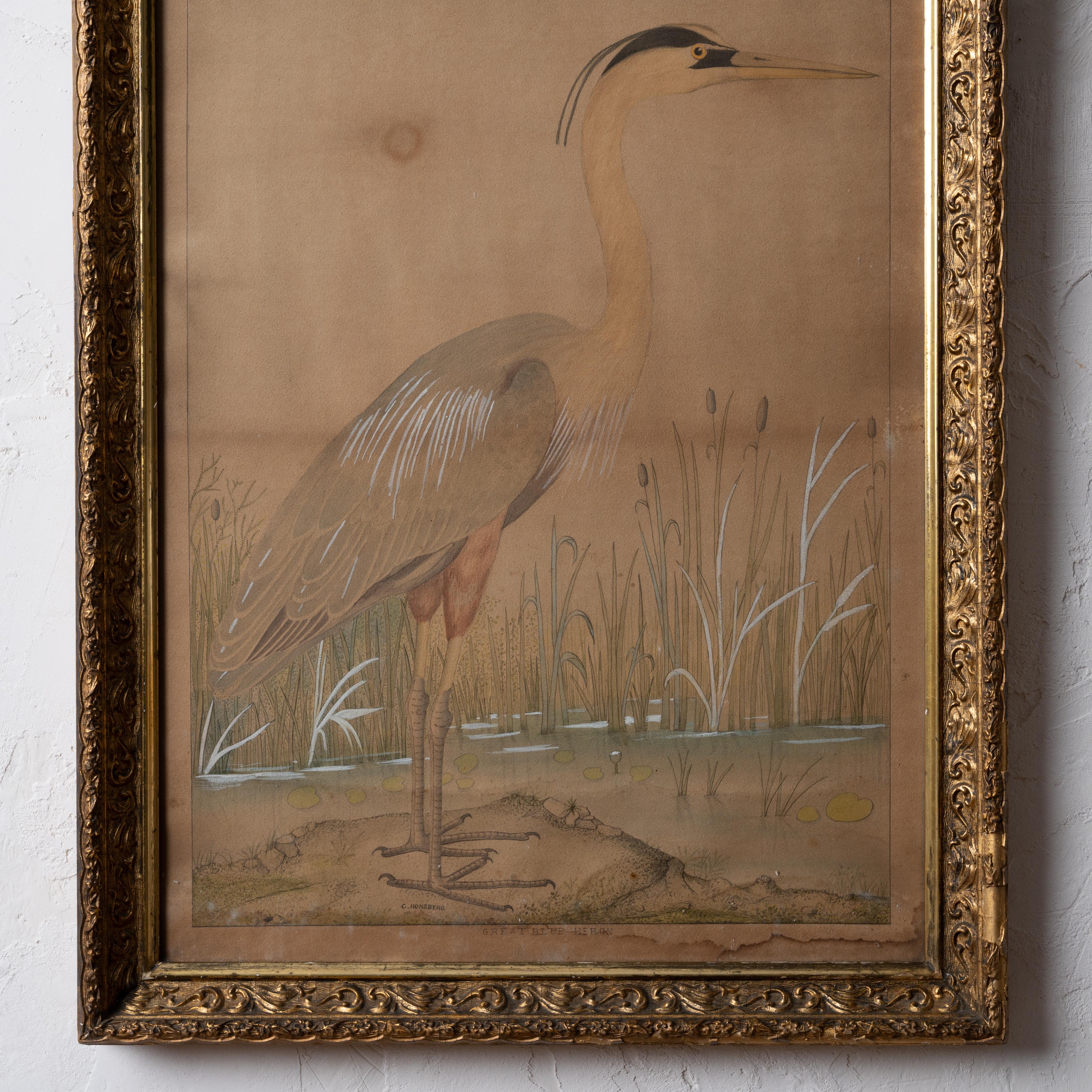 Glass The Great Blue Heron Japonisme Painting, c.1890