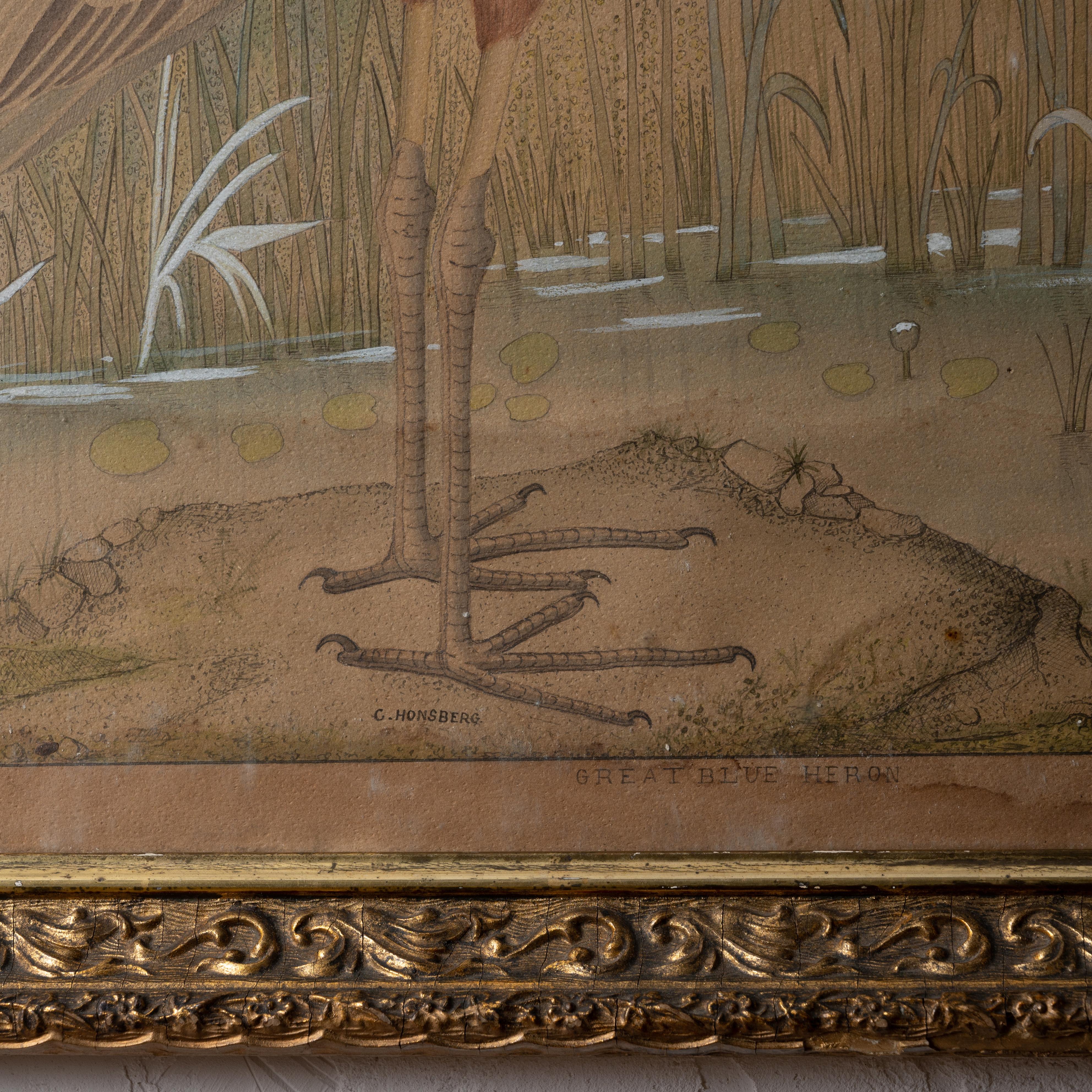 The Great Blue Heron Japonisme Painting, c.1890 3