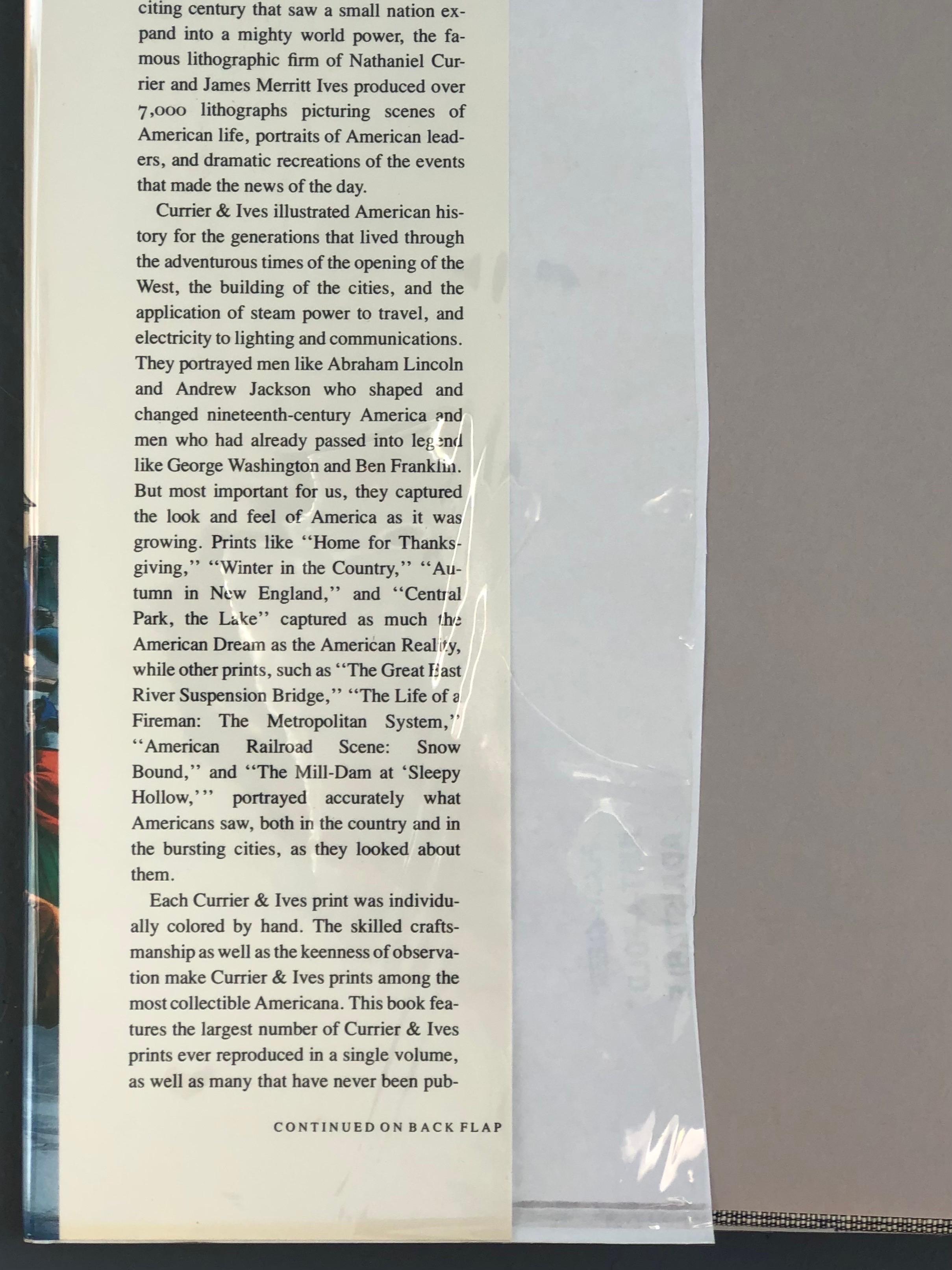Le grand livre de l'Amérique de Currier & Ives par Walton Rawlings. Un énorme livre à couverture rigide avec jaquette. Première édition, publiée en 1979 par Abbeville Press of New York. Imprimé et relié au Japon. 487 pages.
