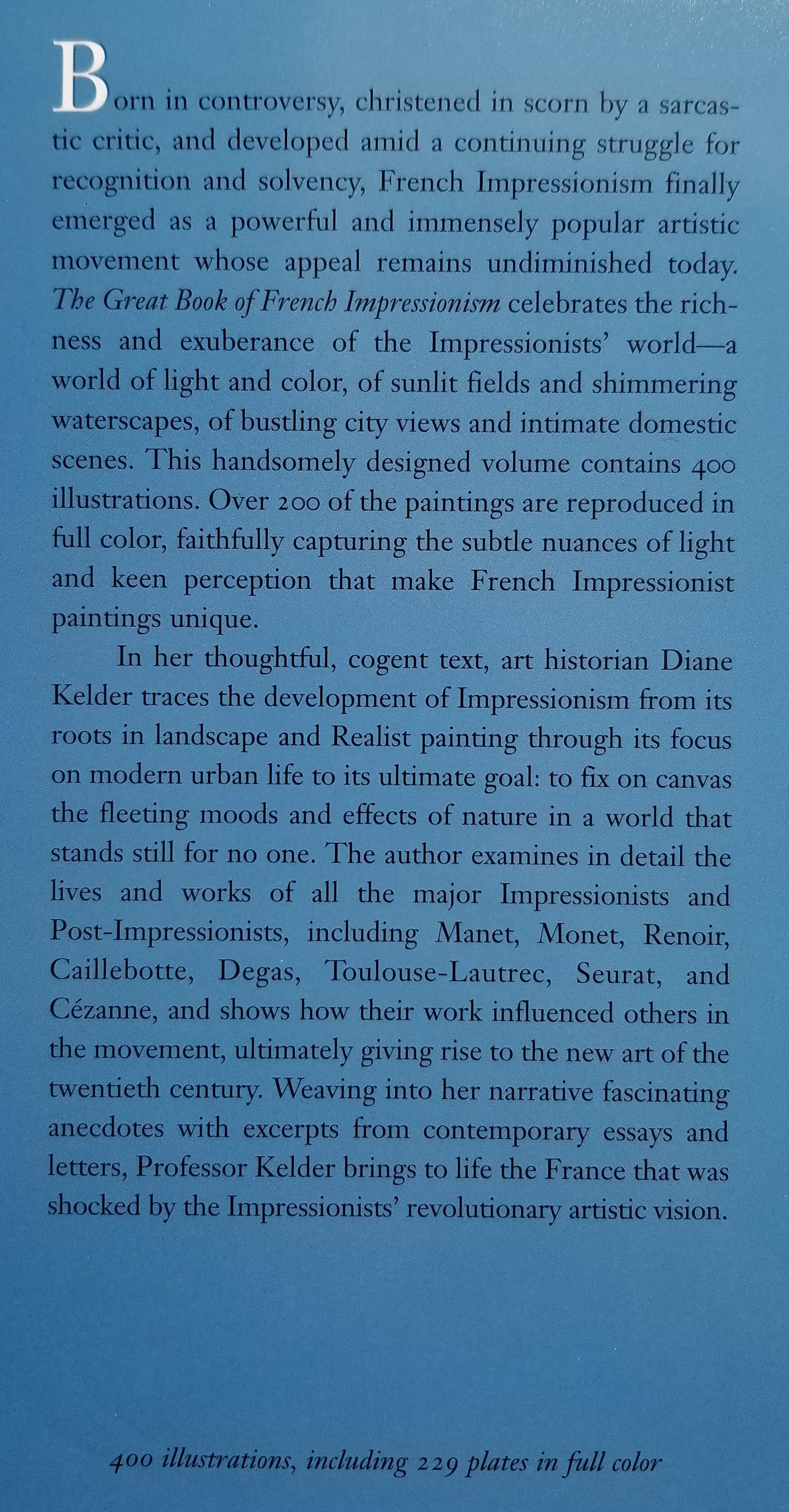 The Great Book of French Impressionism (Le grand livre de l'impressionnisme français) de Diane Kelder Bon état - En vente à Bradenton, FL